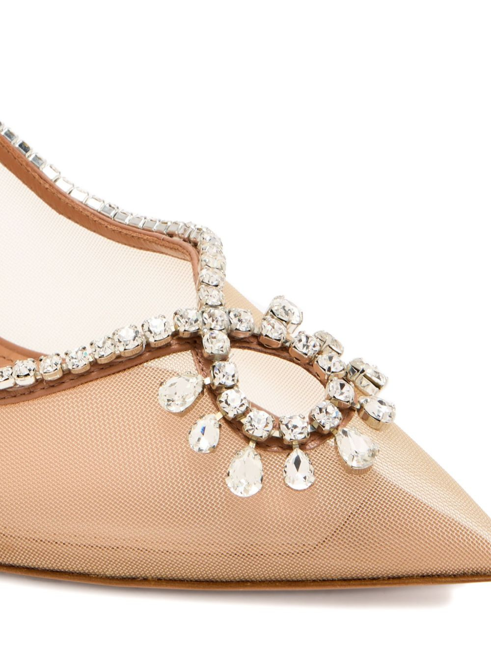 85mm crystal-embellished mesh pumps - 3