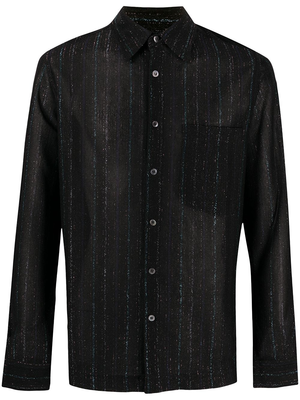 long sleeve metallic stripe shirt - 1