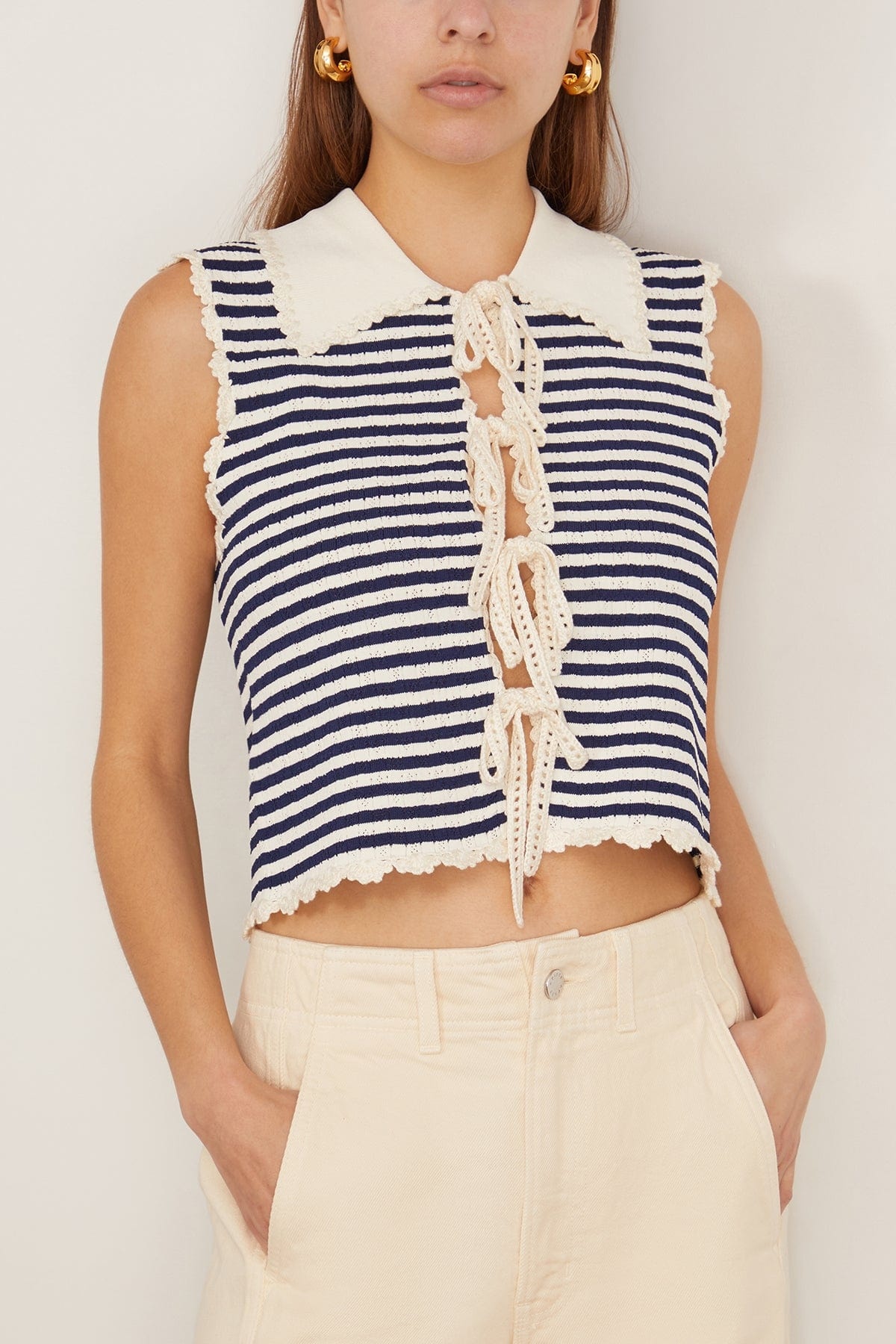 Addy Striped Knit Vest in Multi - 3