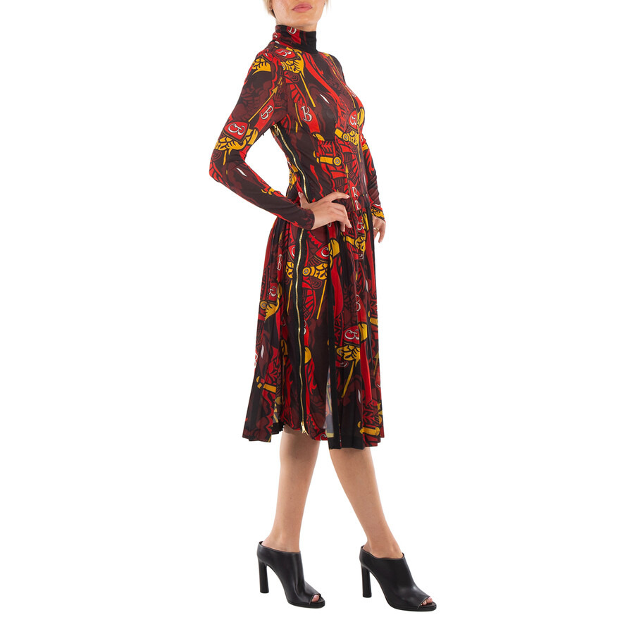 Burberry Ladies Black IP Pattern Printed Long-Sleeve Dress - 2