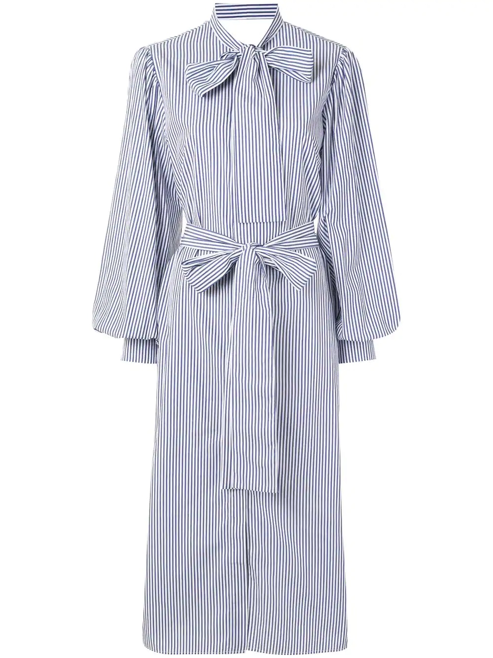 striped midi shirt dress - 1