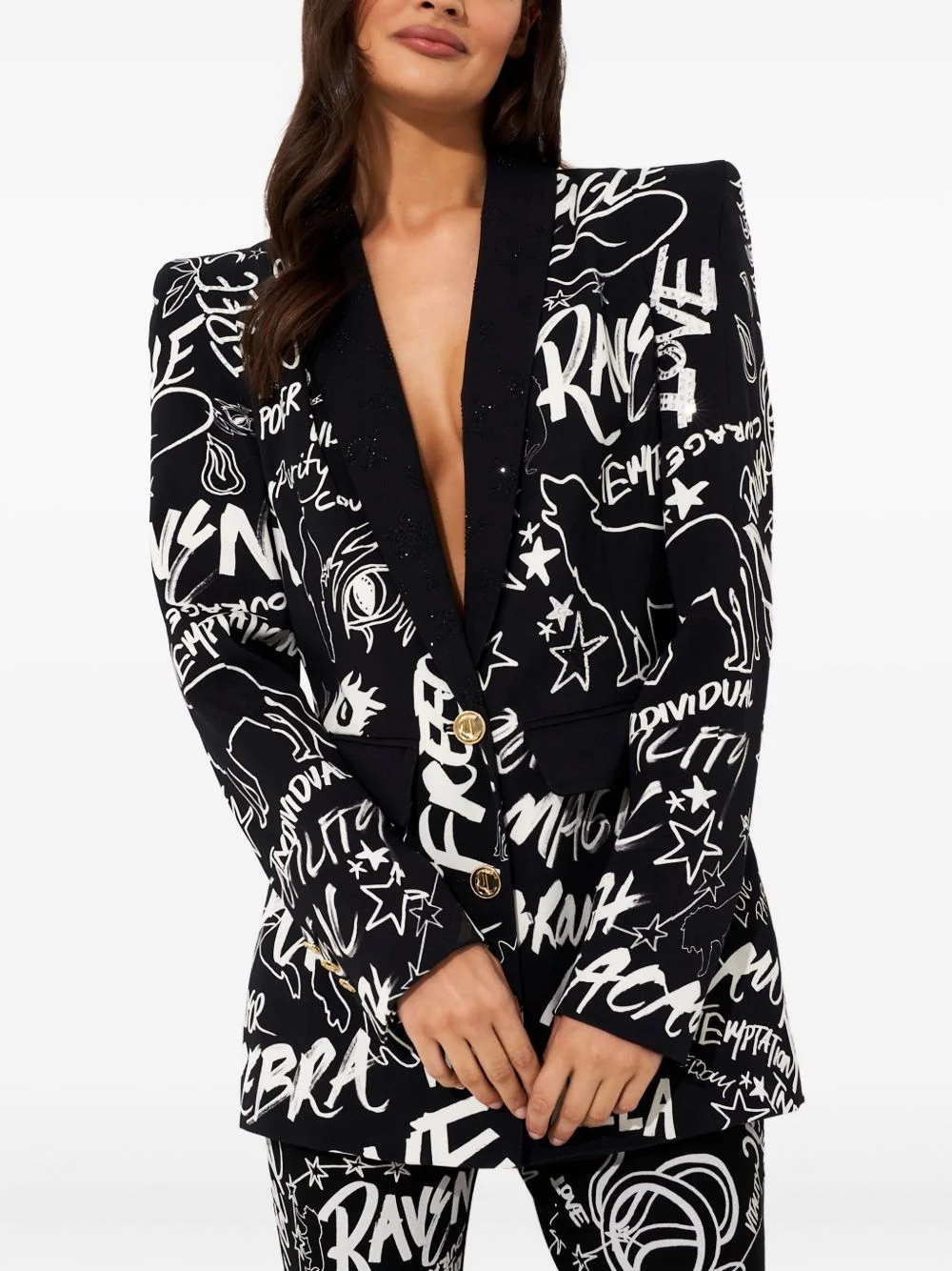 Spirit Scribble printed blazer - 1