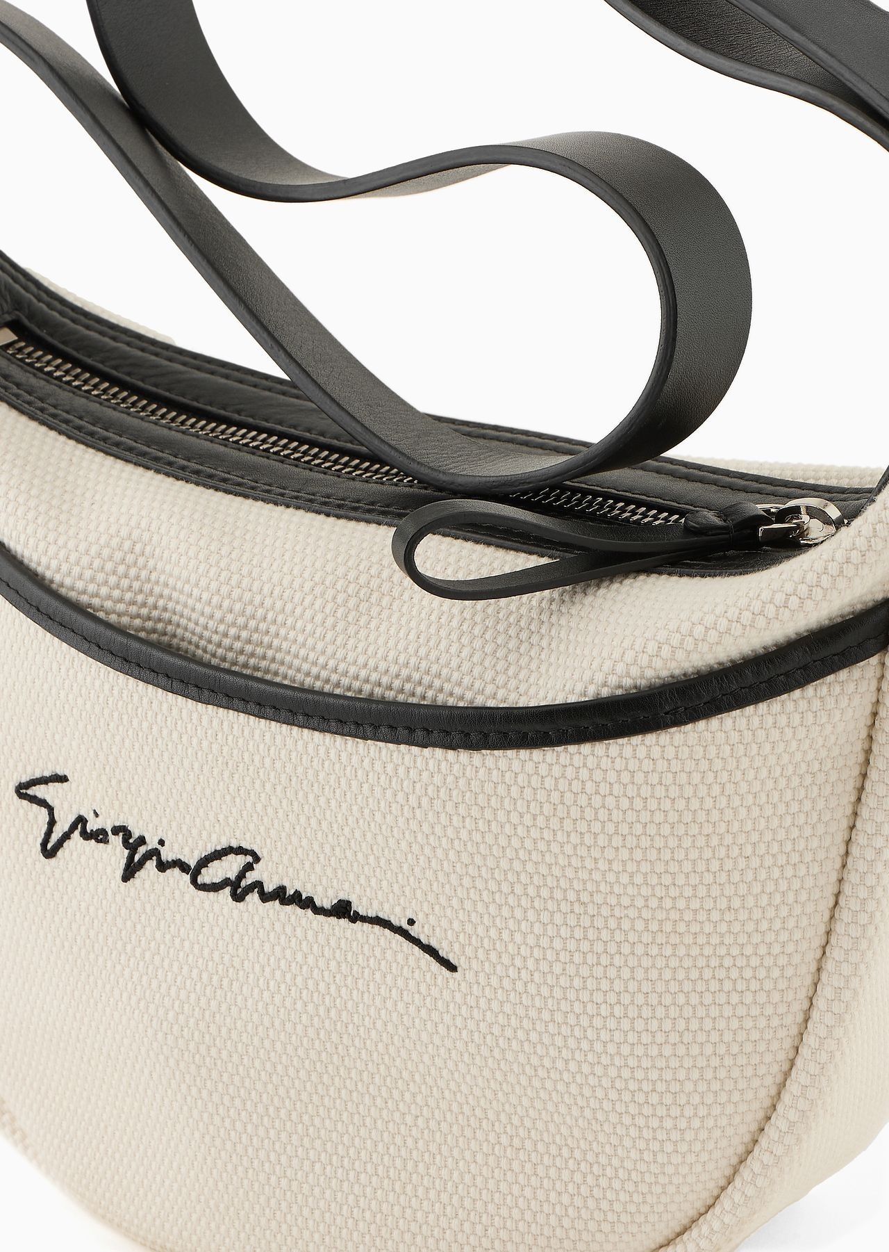 Small canvas and leather shoulder bag - 5