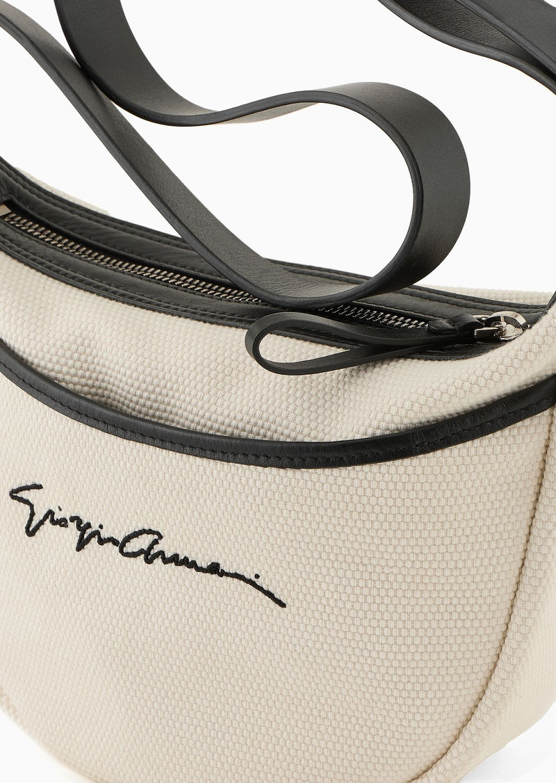 Small canvas and leather shoulder bag 5