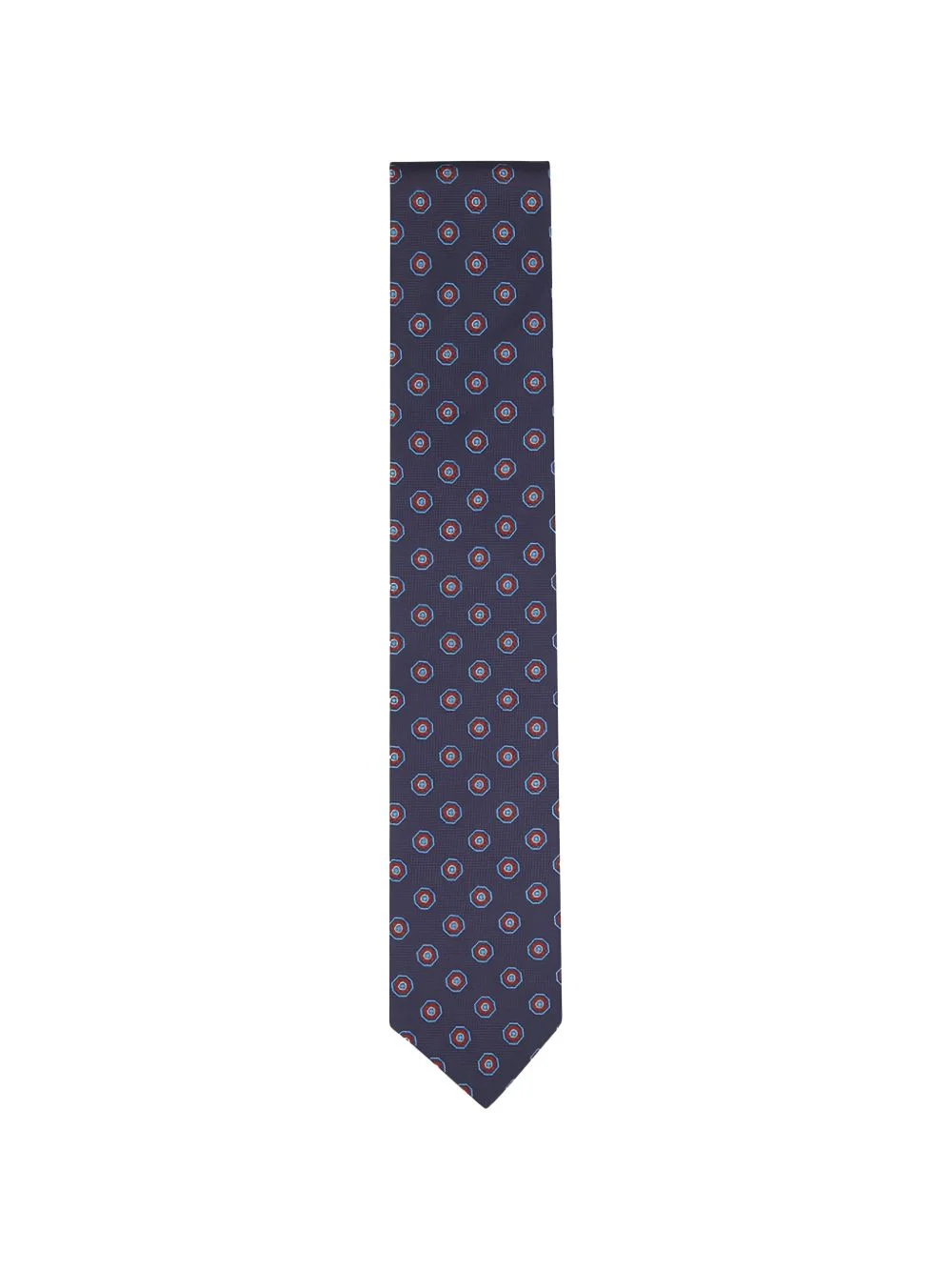 geometric-print silk tie - 1