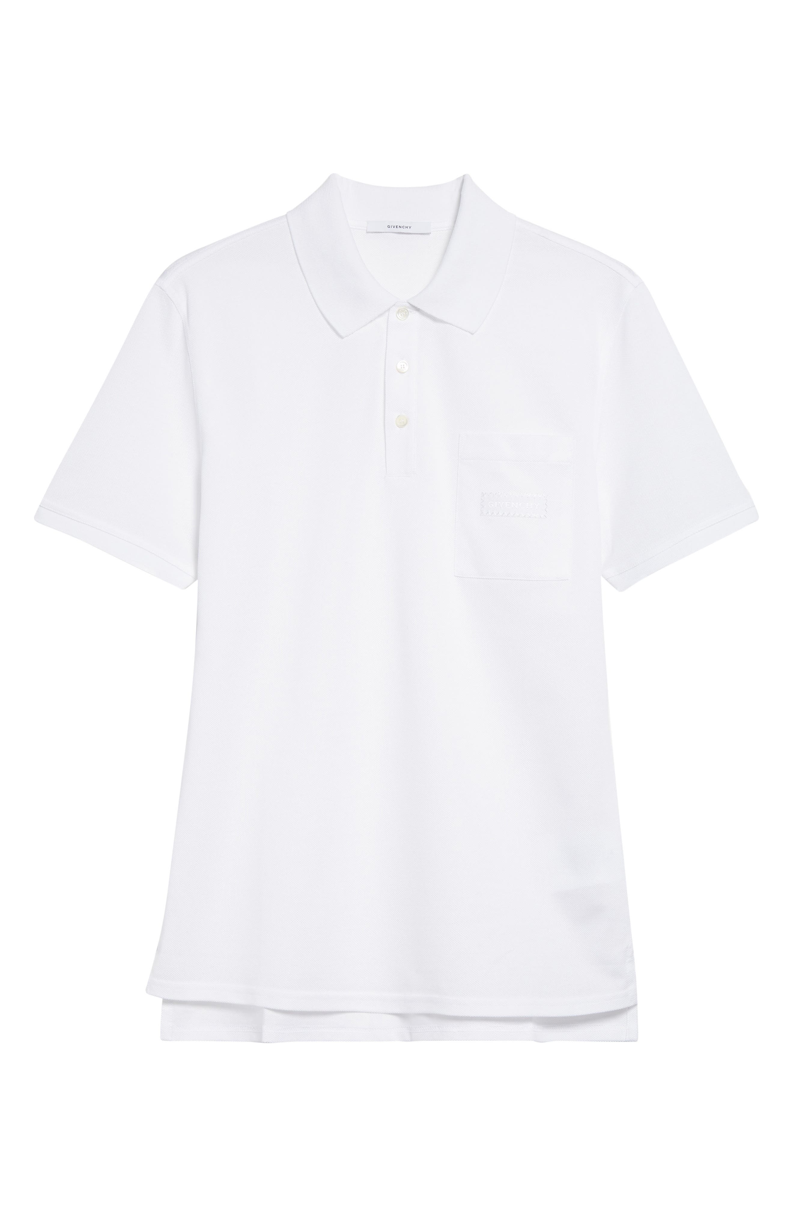 Givenchy Logo Patch Regular Fit Cotton Piqué Polo in White at Nordstrom - 5