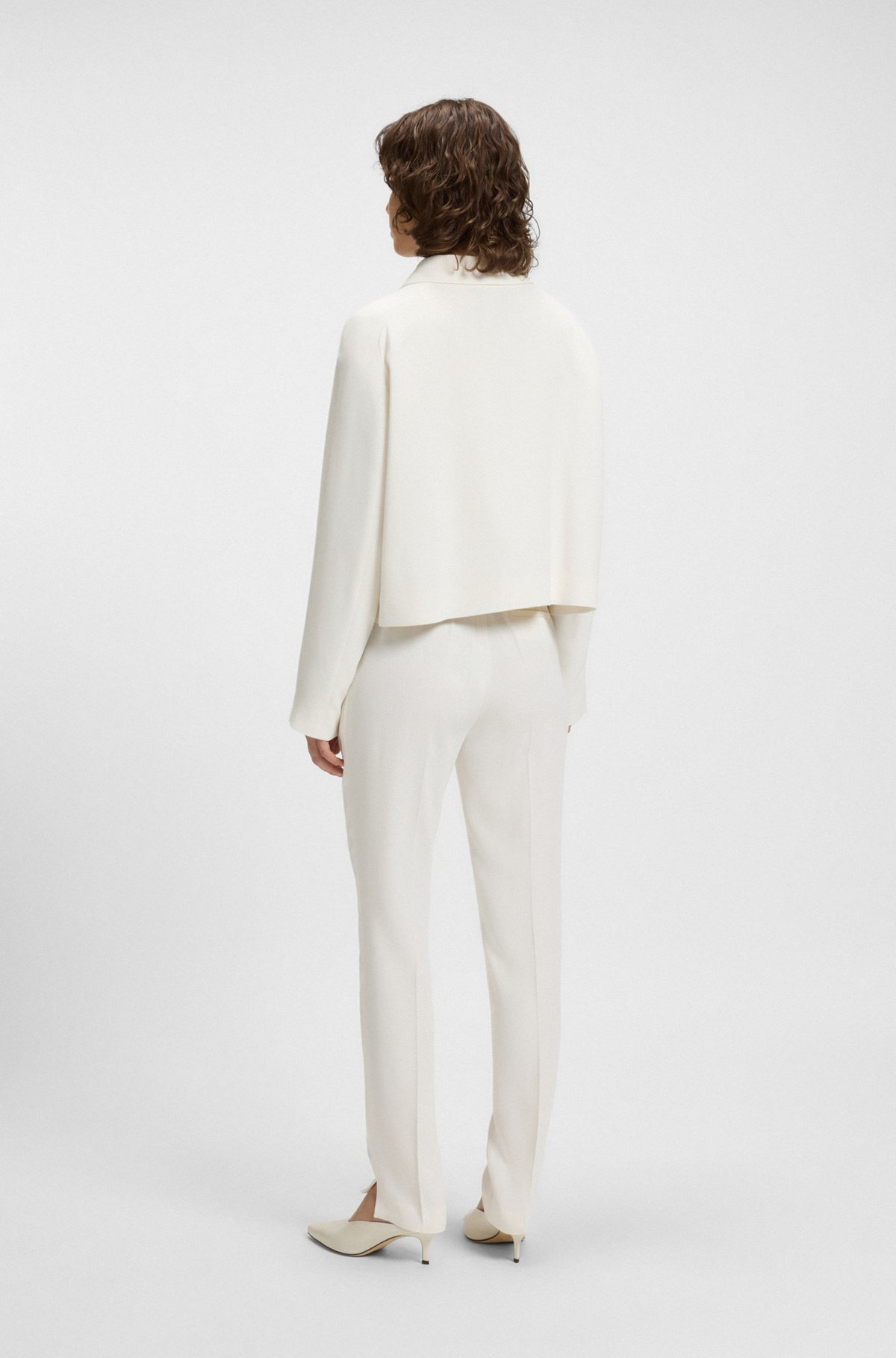 CREPE BLAZER WITH CONCEALED CLOSURE - 4