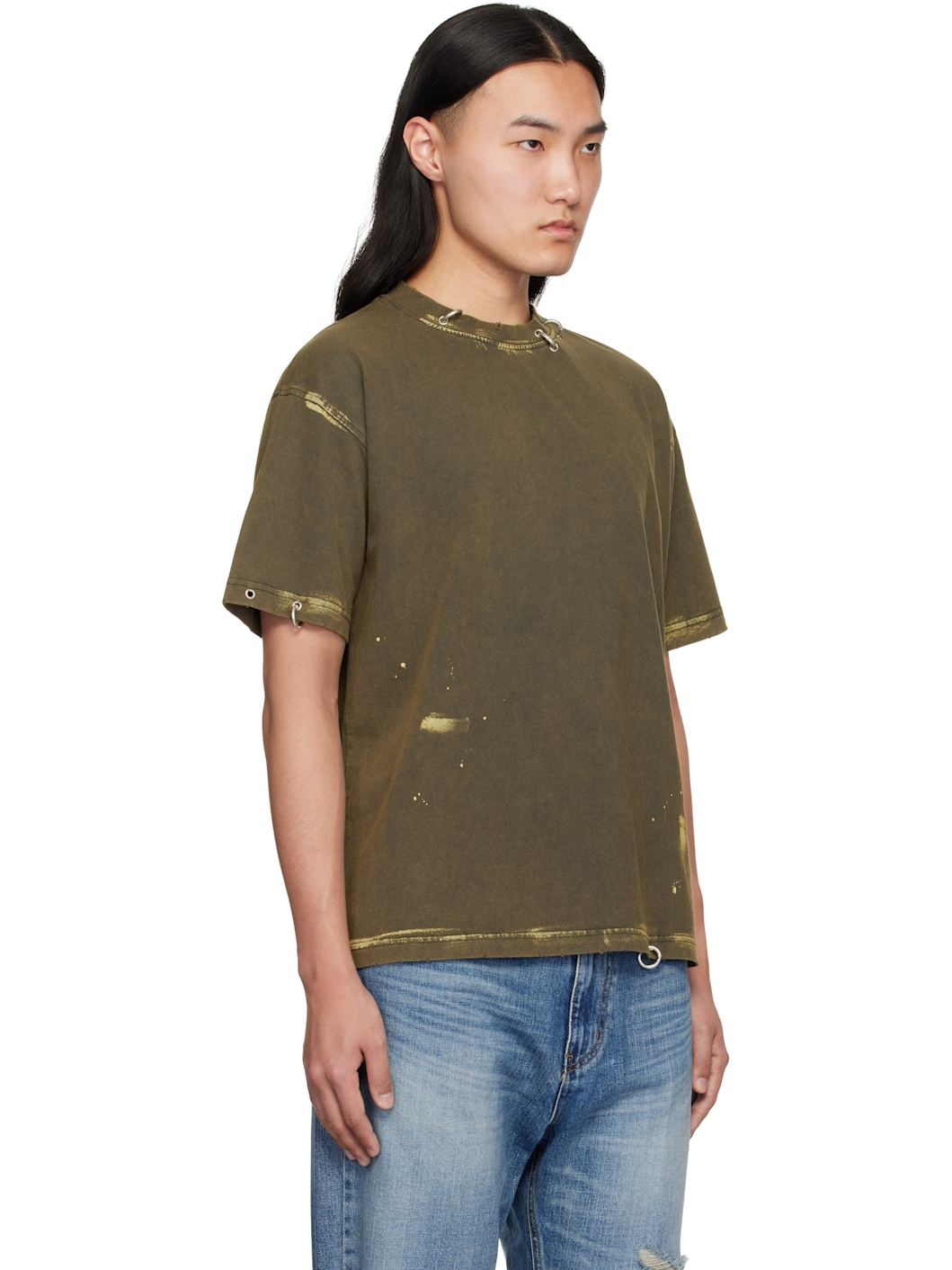 Khaki Pierced T-shirt - 2