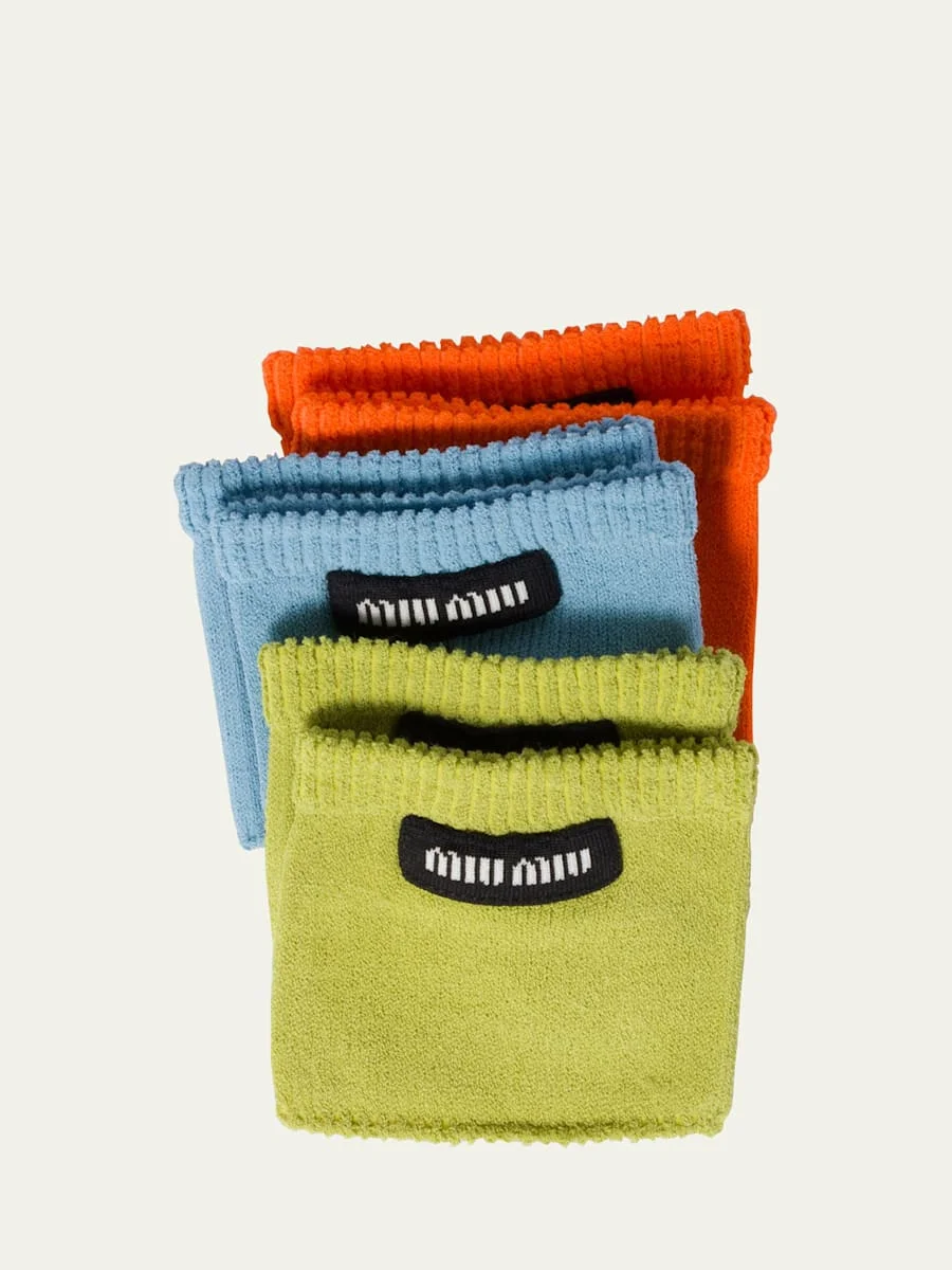 Logo Patch Viscose Socks, Set of 3 - 1