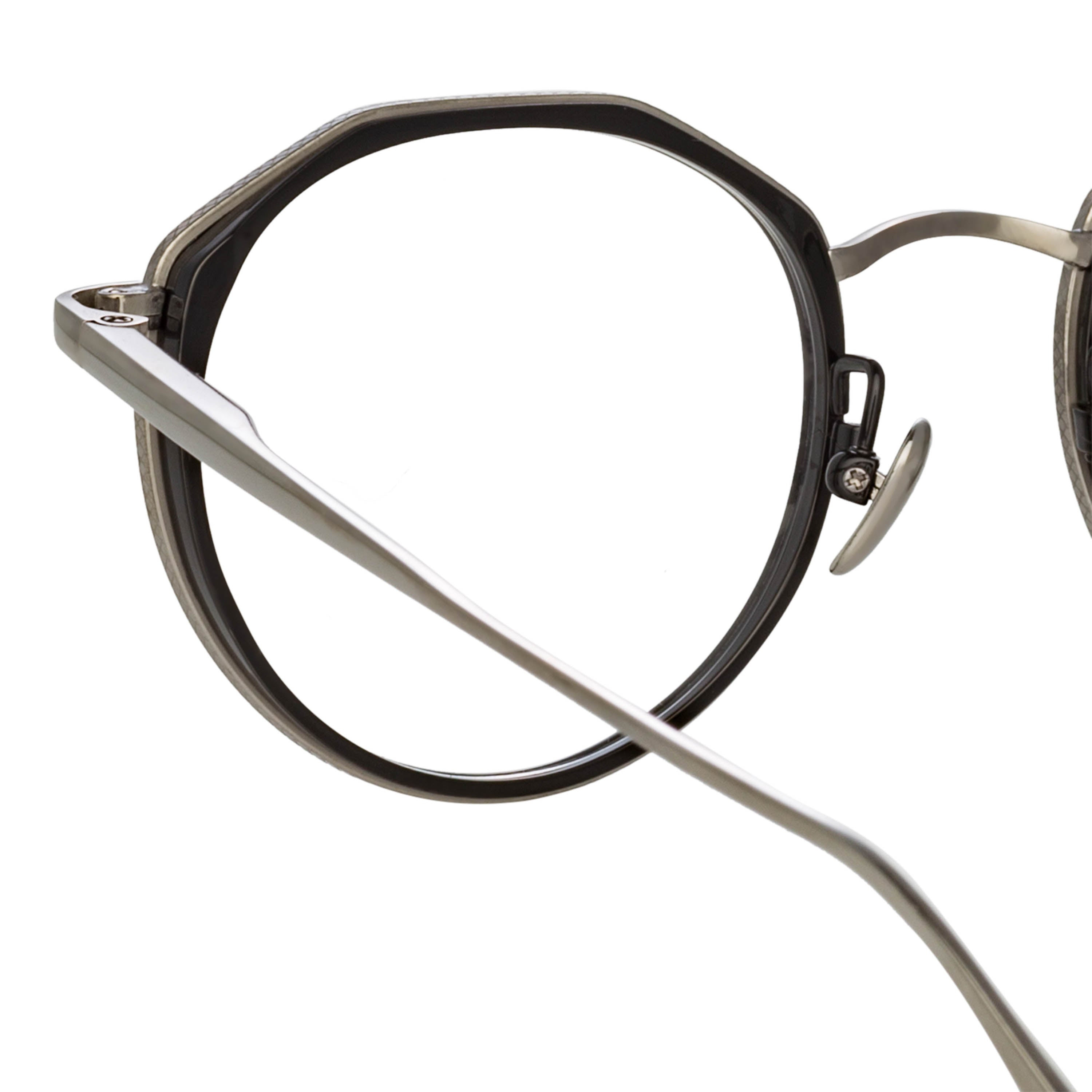 CESAR ANGULAR OPTICAL FRAME IN WHITE GOLD AND BLACK - 4