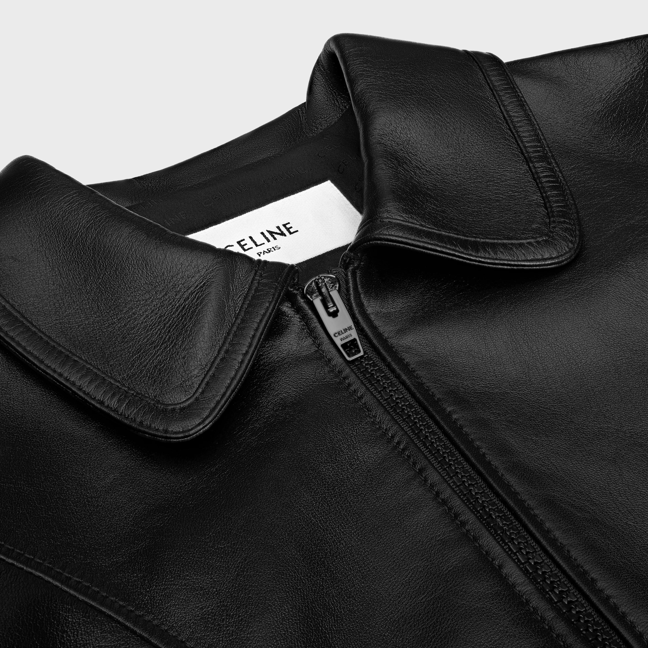straight blouson jacket in soft lambskin - 3