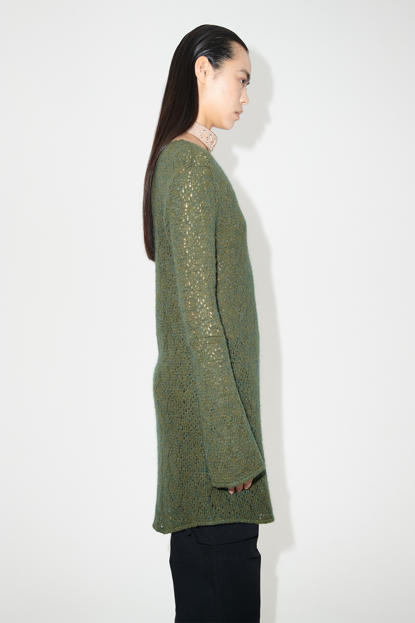 Our Legacy Two Face Dress Moor Green Crochet | REVERSIBLE