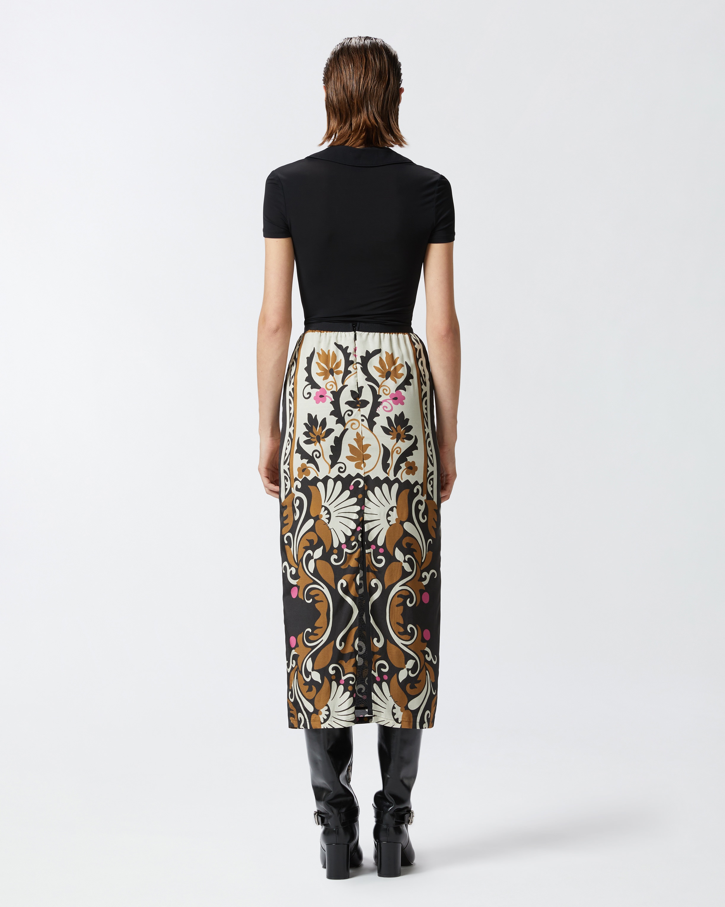 LONG FLORAL-PRINT SKIRT WITH SLIT - 4