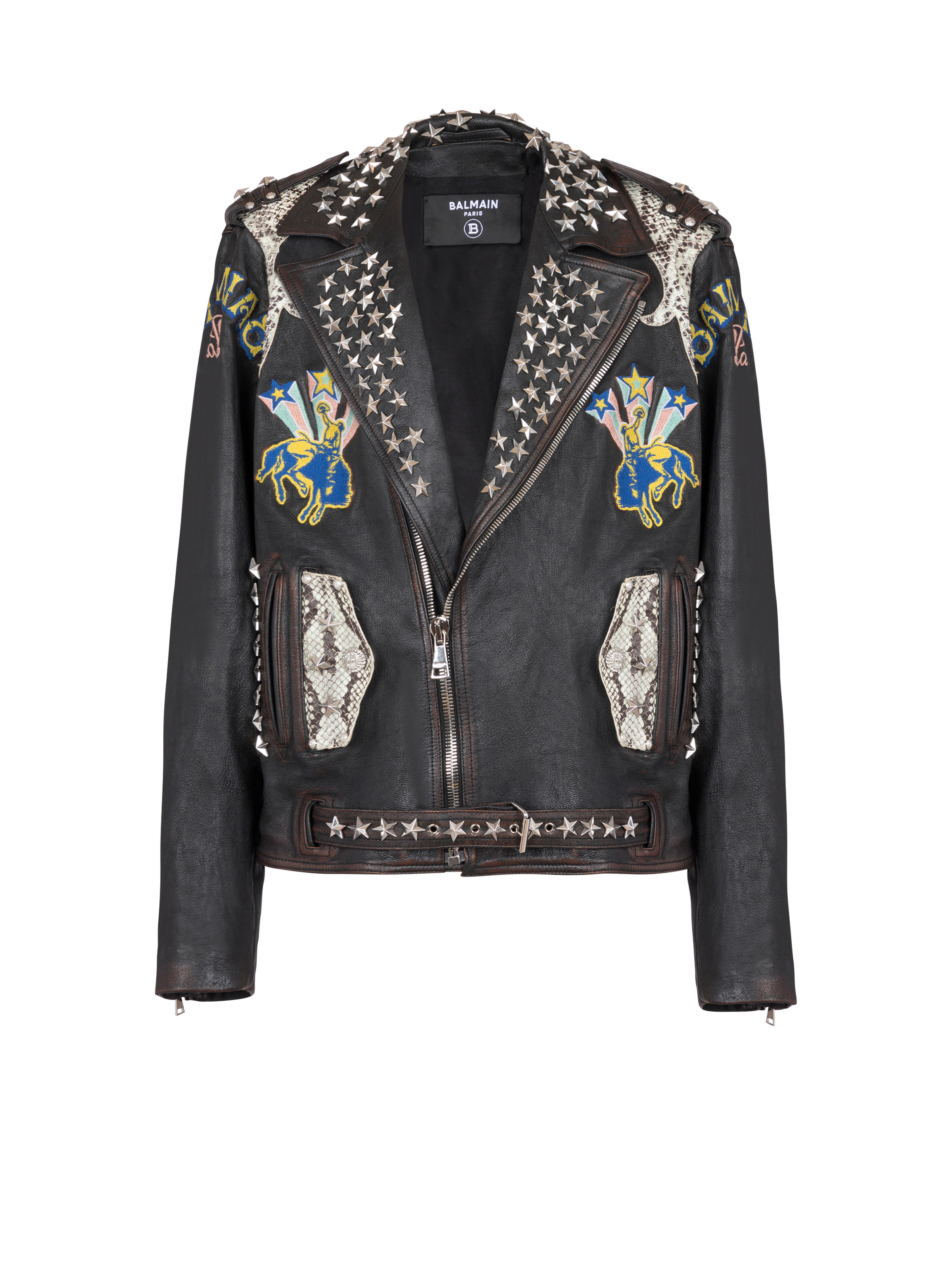 Balmain Western leather biker jacket - 1