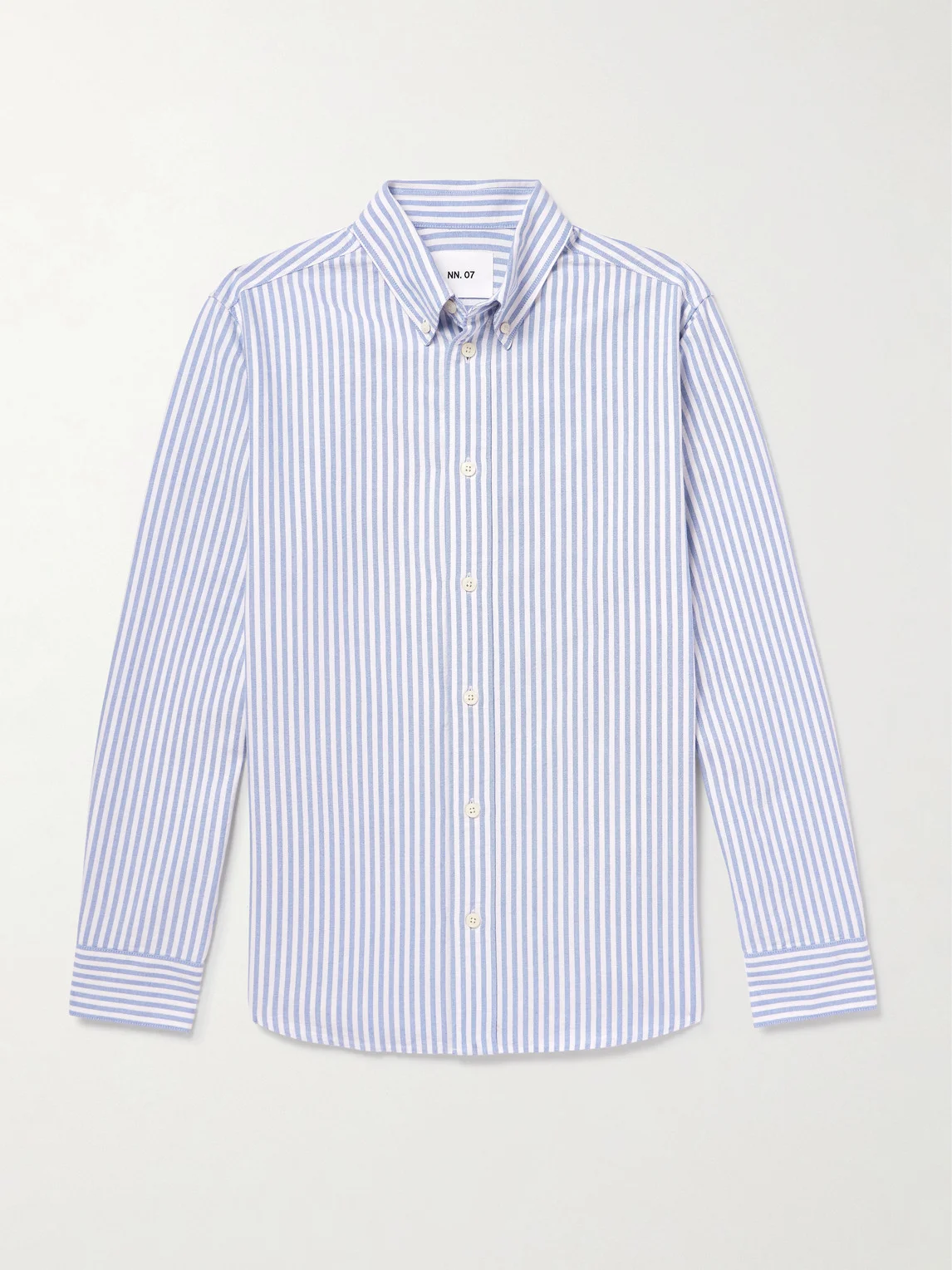 Colby 5910 Button-Down Collar Striped Organic Cotton Oxford Shirt - 1