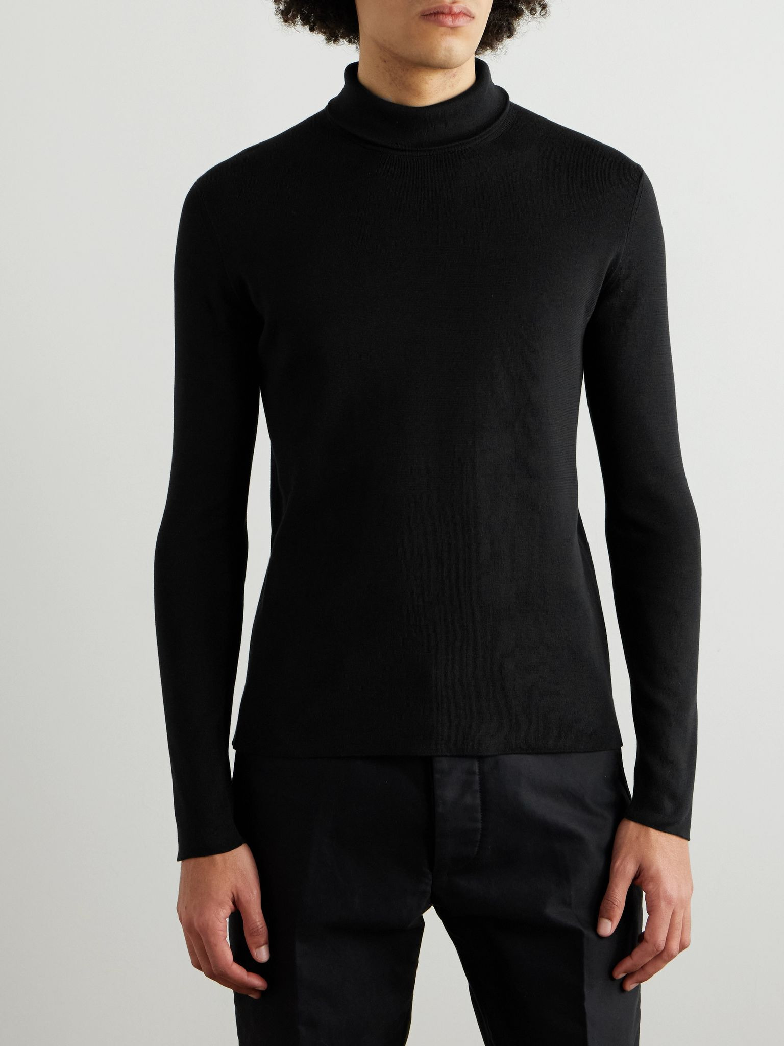 Cotton Rollneck Sweater Black - 3