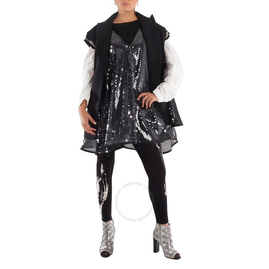 Sacai Ladies Layered Blazer Vest With Sequined Dress, Brand Size 2 (Medium) - 4