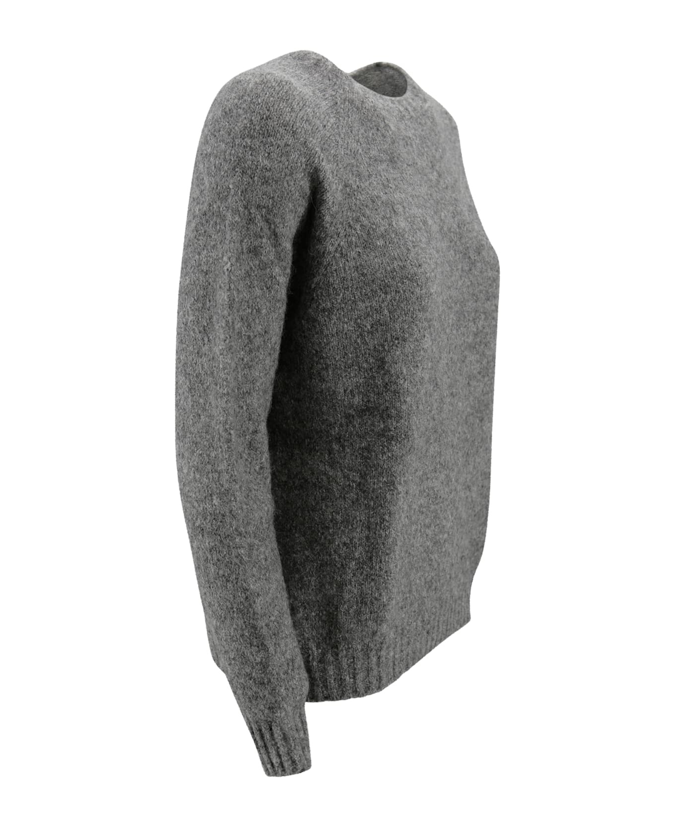 Melange Grey Alpaca Blend Oversize Ghiacci Sweater - 2