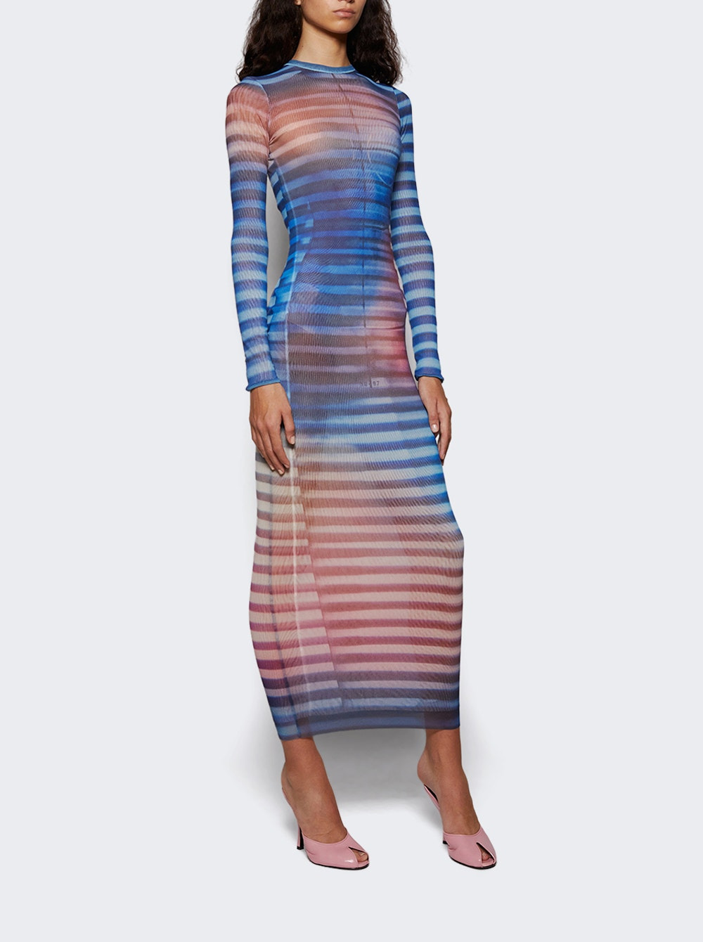 Mesh Long Dress Air Print - 2