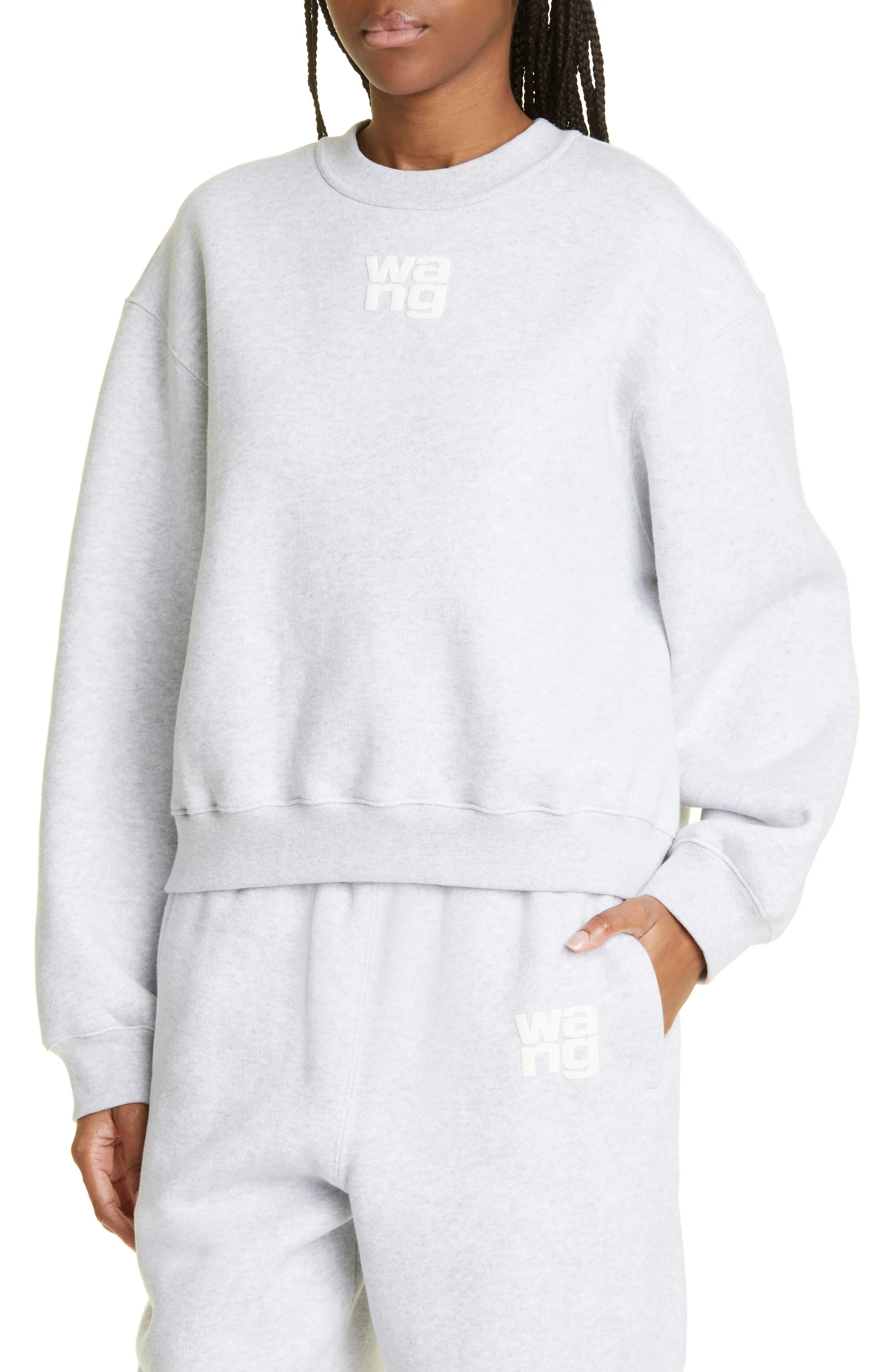 alexanderwang. t Women's Essential Cotton Blend Fleece Logo Sweateshirt - 5