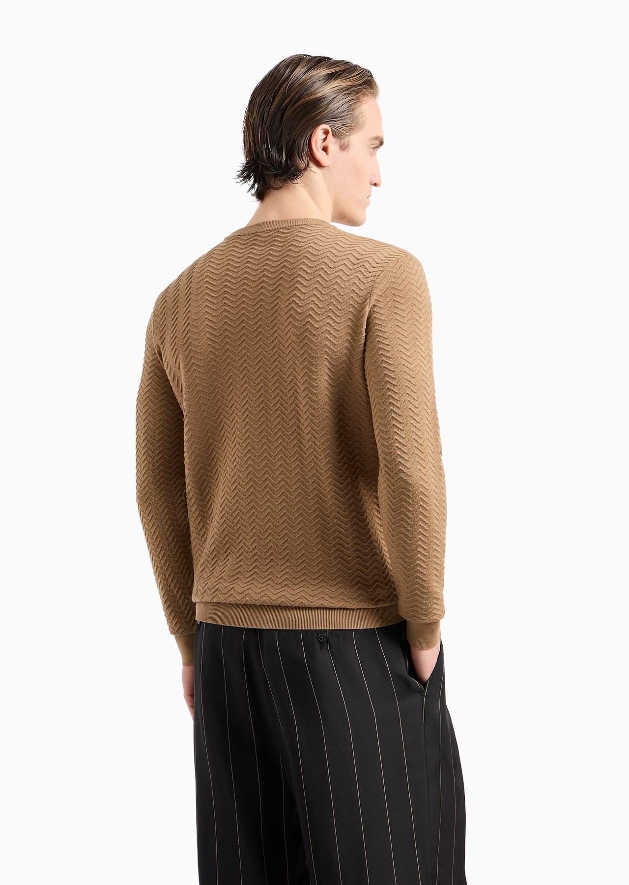 Chevron Ottoman wool crew-neck jumper - 3