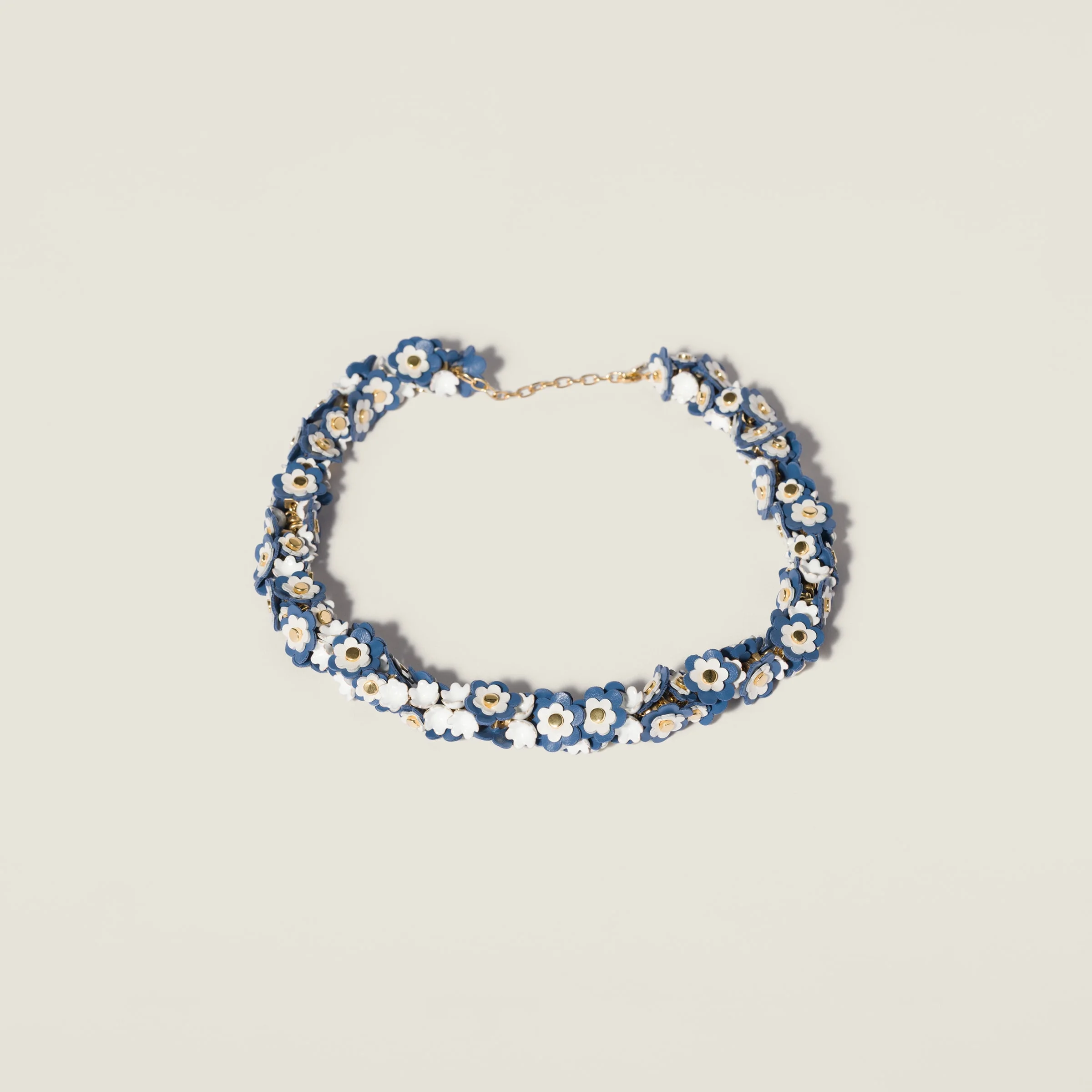 Metal and leather necklace - 1