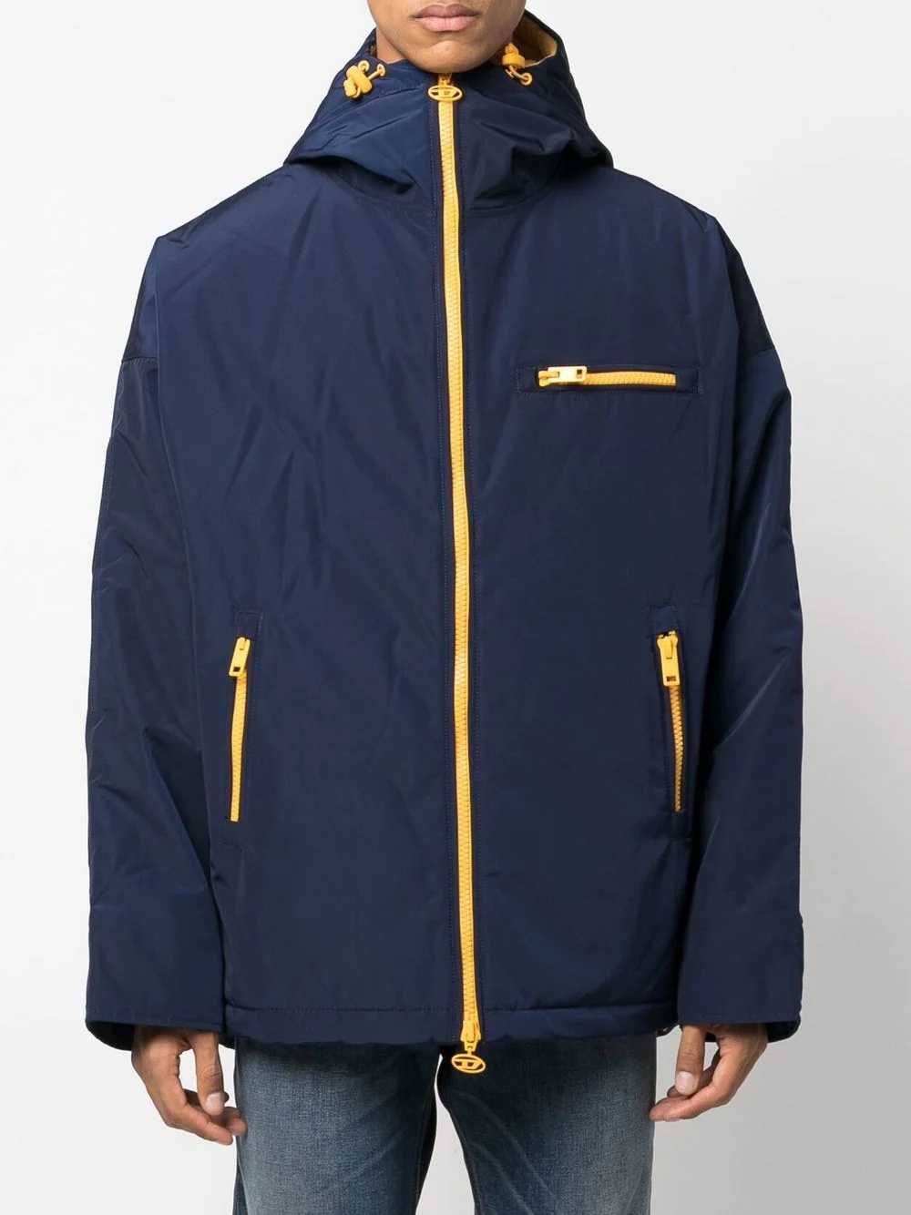 hooded logo-print jacket - 3