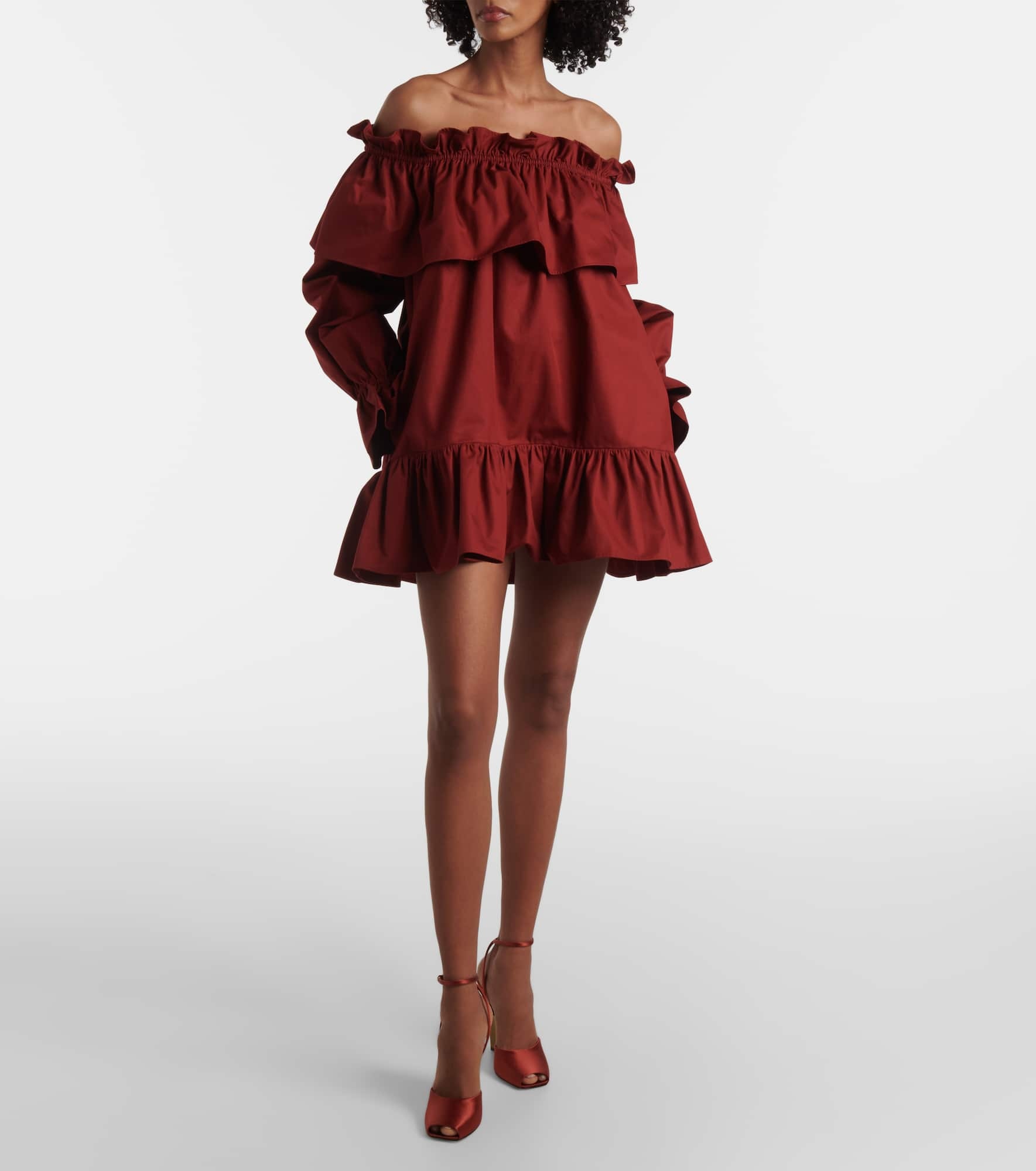 Ruffled cotton twill minidress - 2