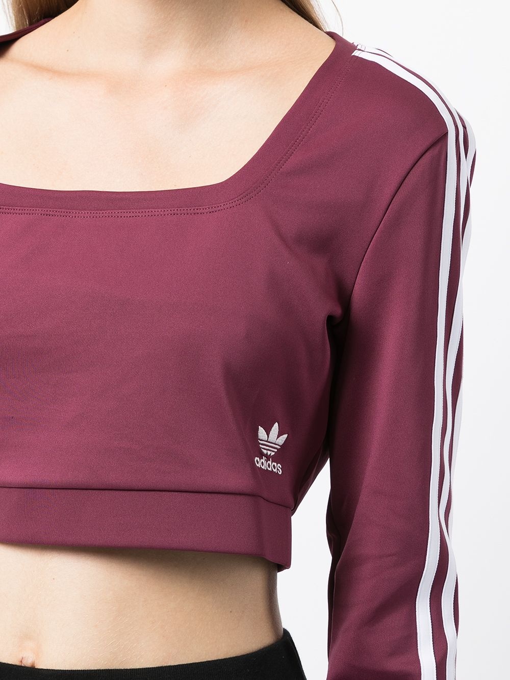 cropped square-neck sweatshirt - 5