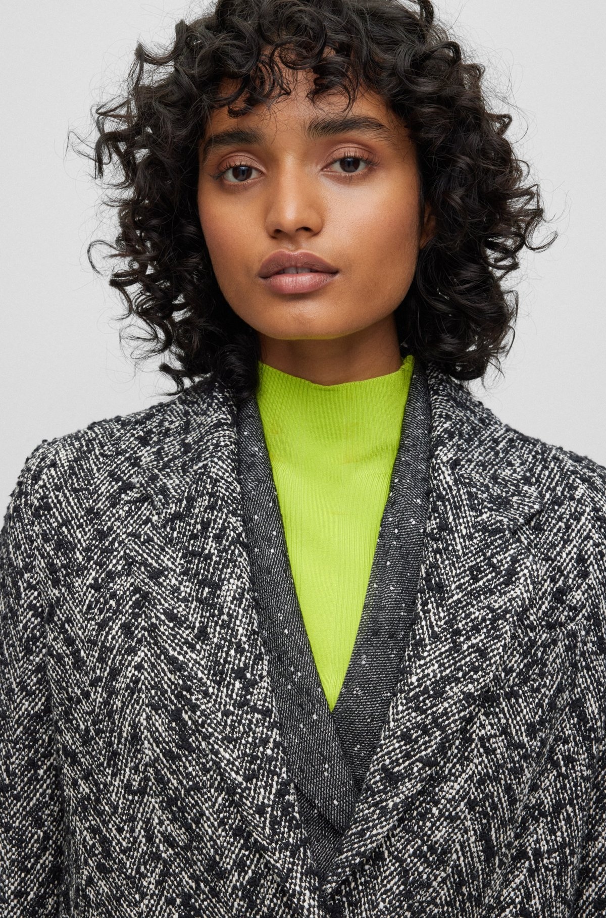 SLIM-FIT COAT IN A STRUCTURED COTTON BLEND - 5