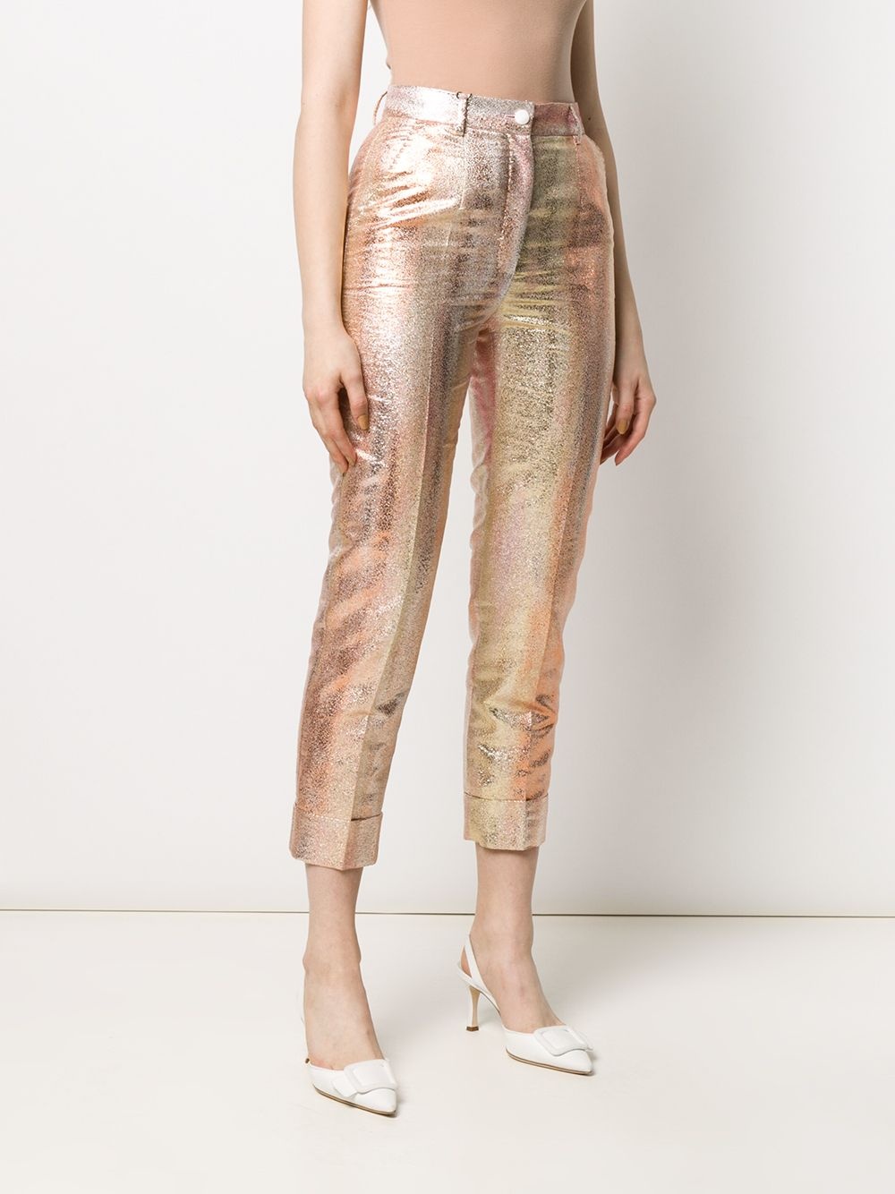degradé-effect cropped trousers - 3