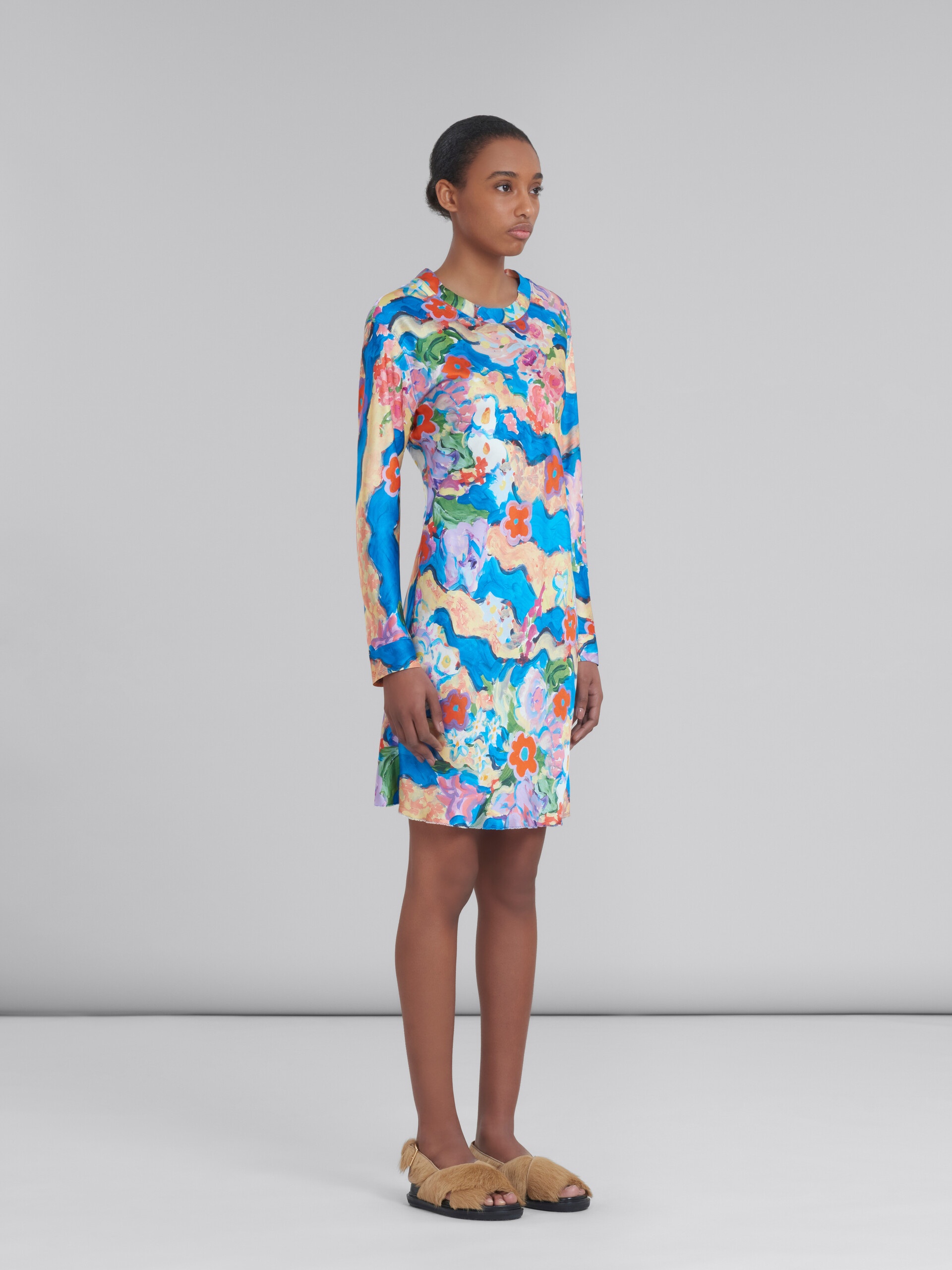 SHORT PRINTED SATIN DRESS - 6