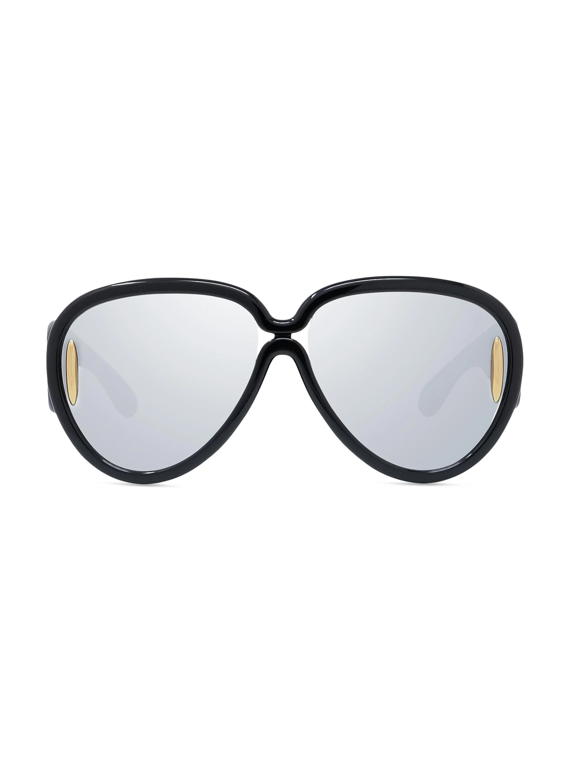 Men's x Paula's Ibiza 65MM Wave Mask Pilot Sunglasses - Black Grey Mirror - 1