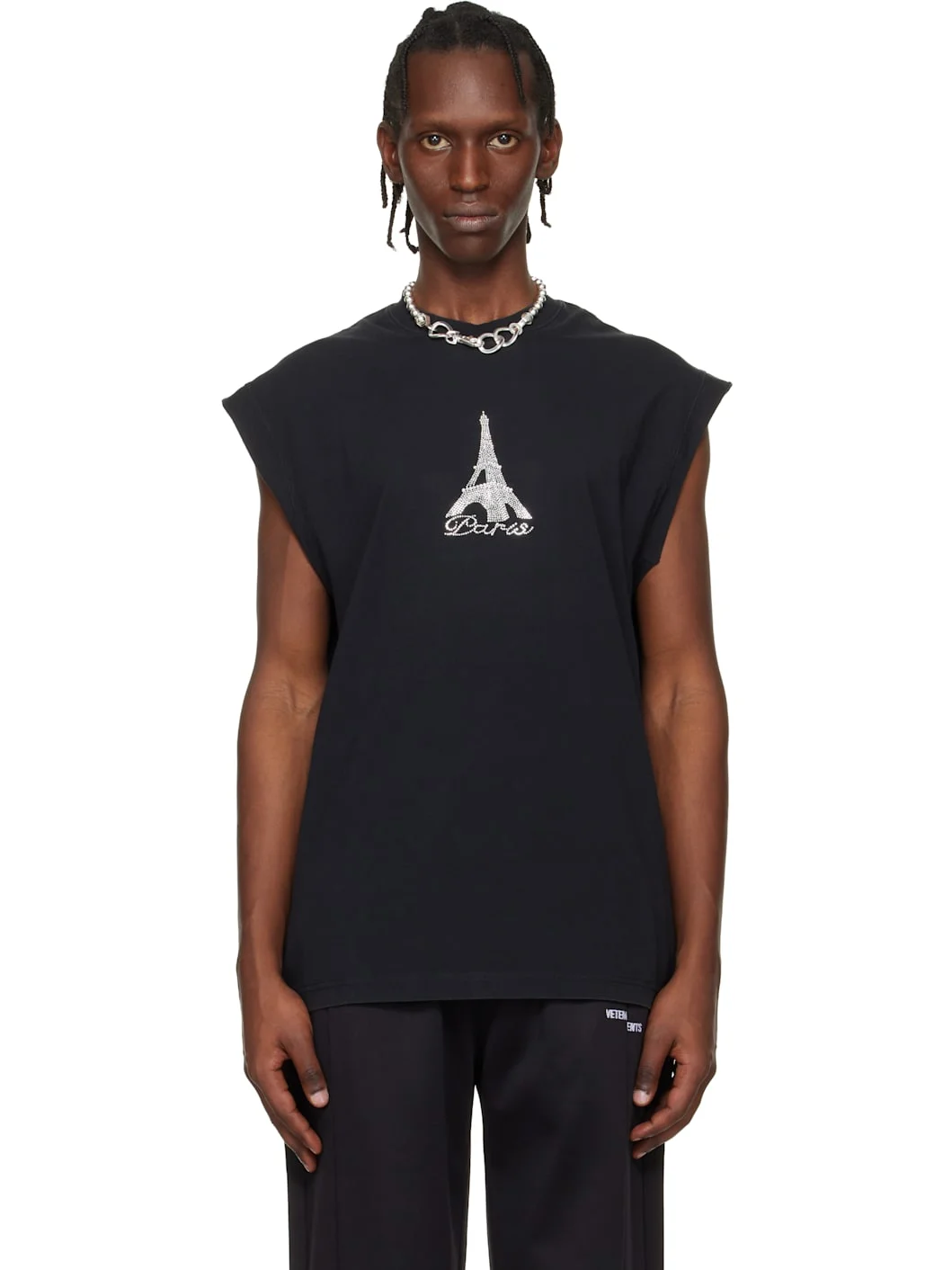 Black Crystal 'Paris' Sleeveless Top - 1