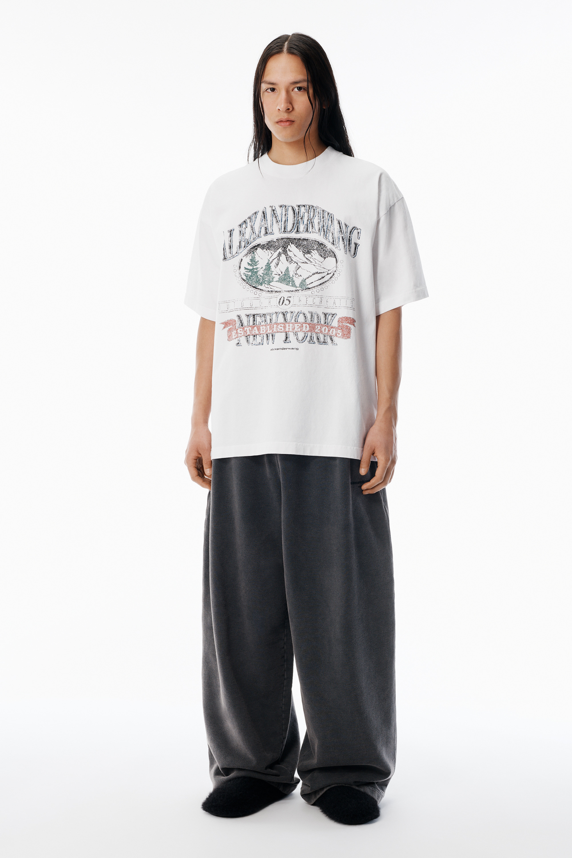 White Sunfade-Effect Wash Jersey Tee - 5