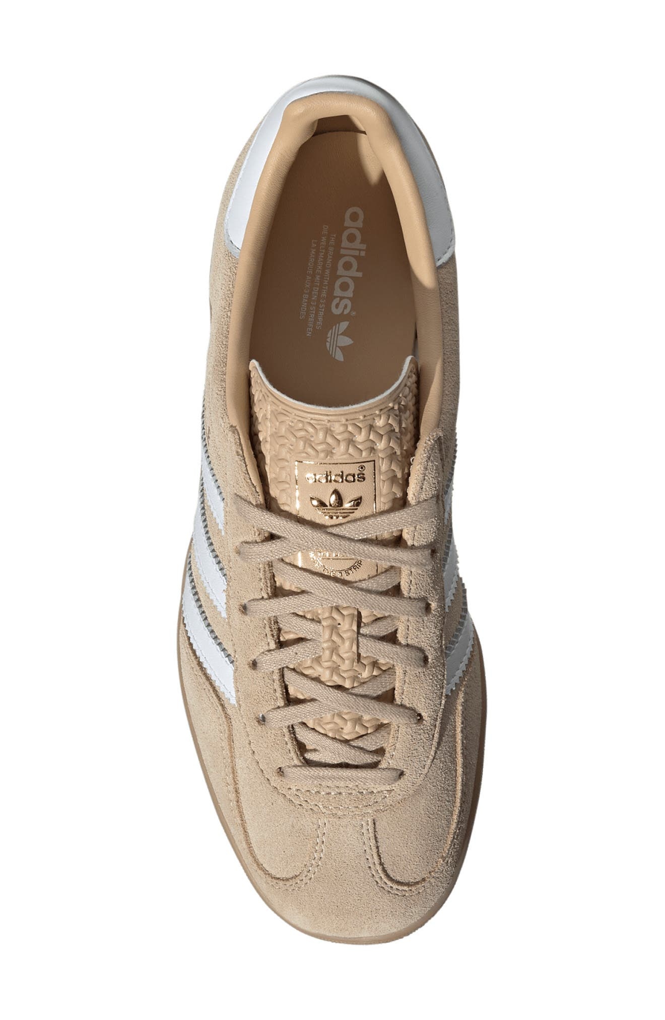 adidas Gazelle Indoor Sneaker in Magic Beige/White/Gum at Nordstrom - 4