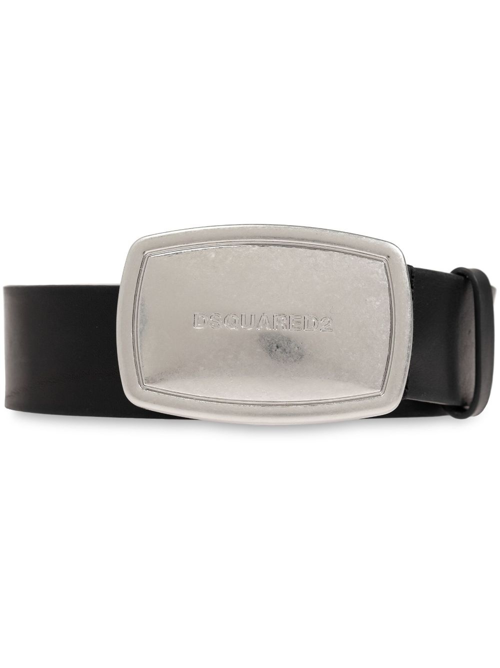 logo-engraved leather belt - 1