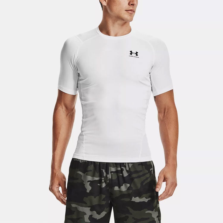 Men's Under Armour Logo Printing Round Neck Short Sleeve White 1361518-100 - 4