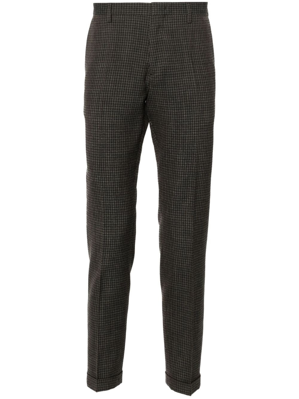 check-pattern trousers - 1