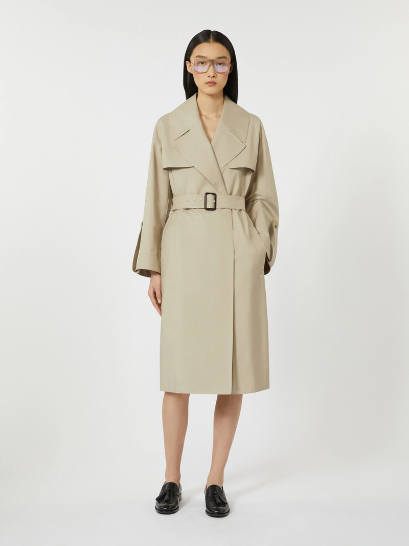 Max Mara Belted water-repellent twill trench coat - SAND outlook