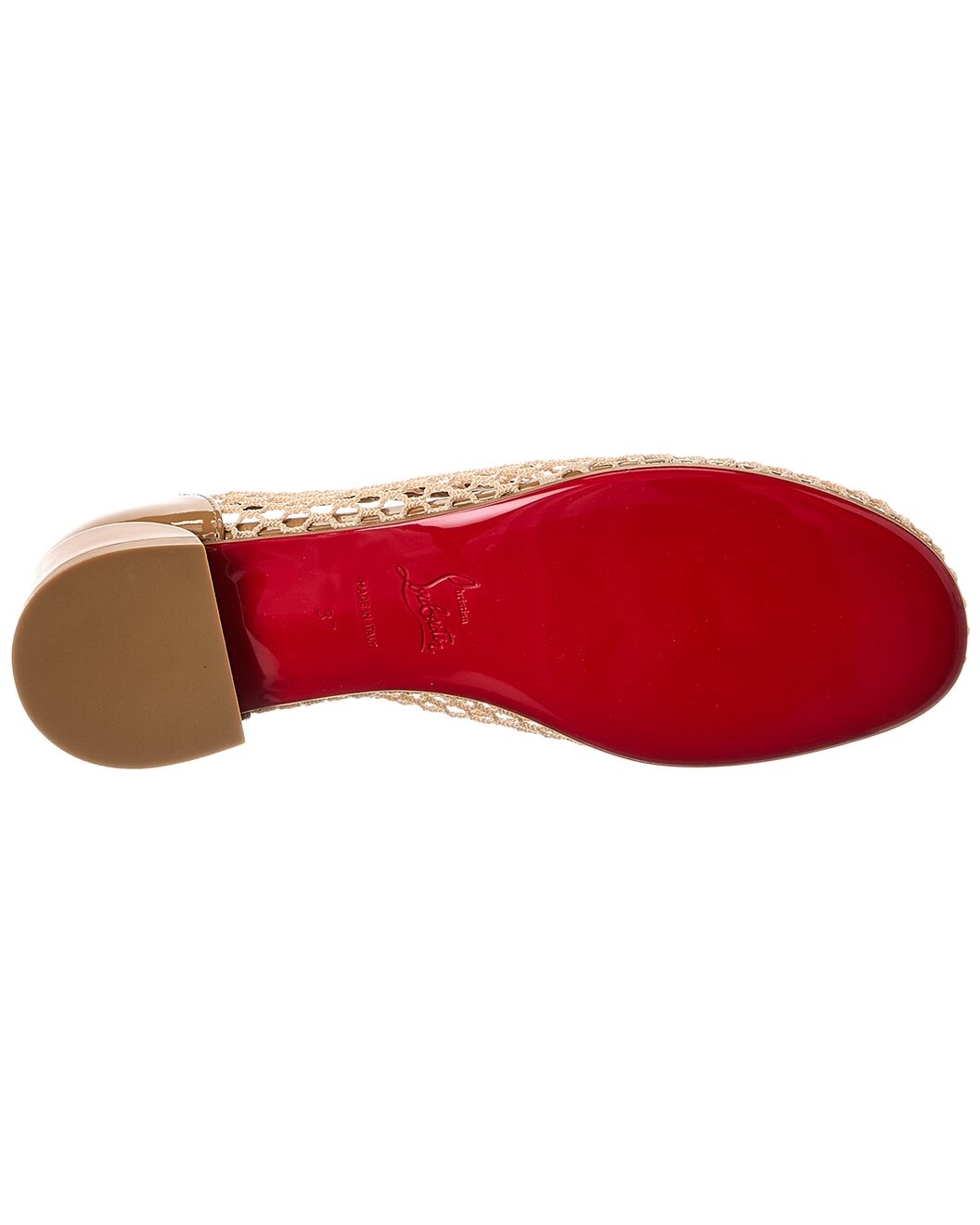 Christian Louboutin Sweetie Jane Mesh & Patent Ballerina Flat - 4