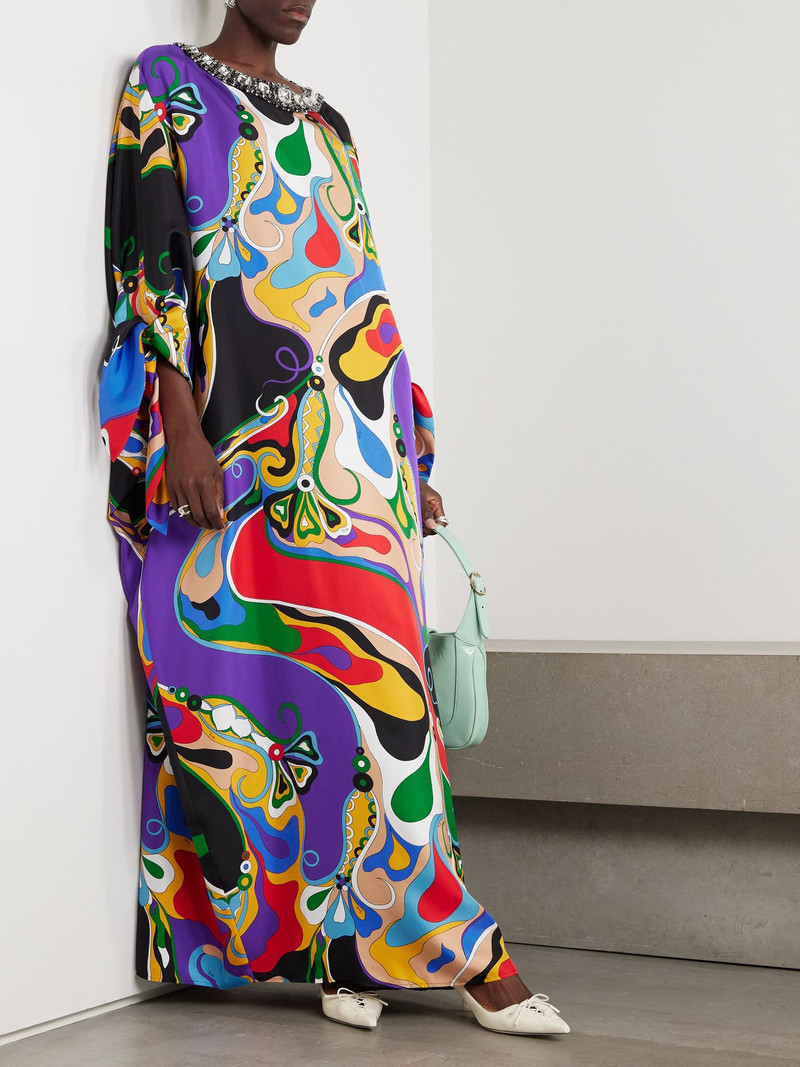 PUCCI Embellished silk-twill maxi dress Multi outlook