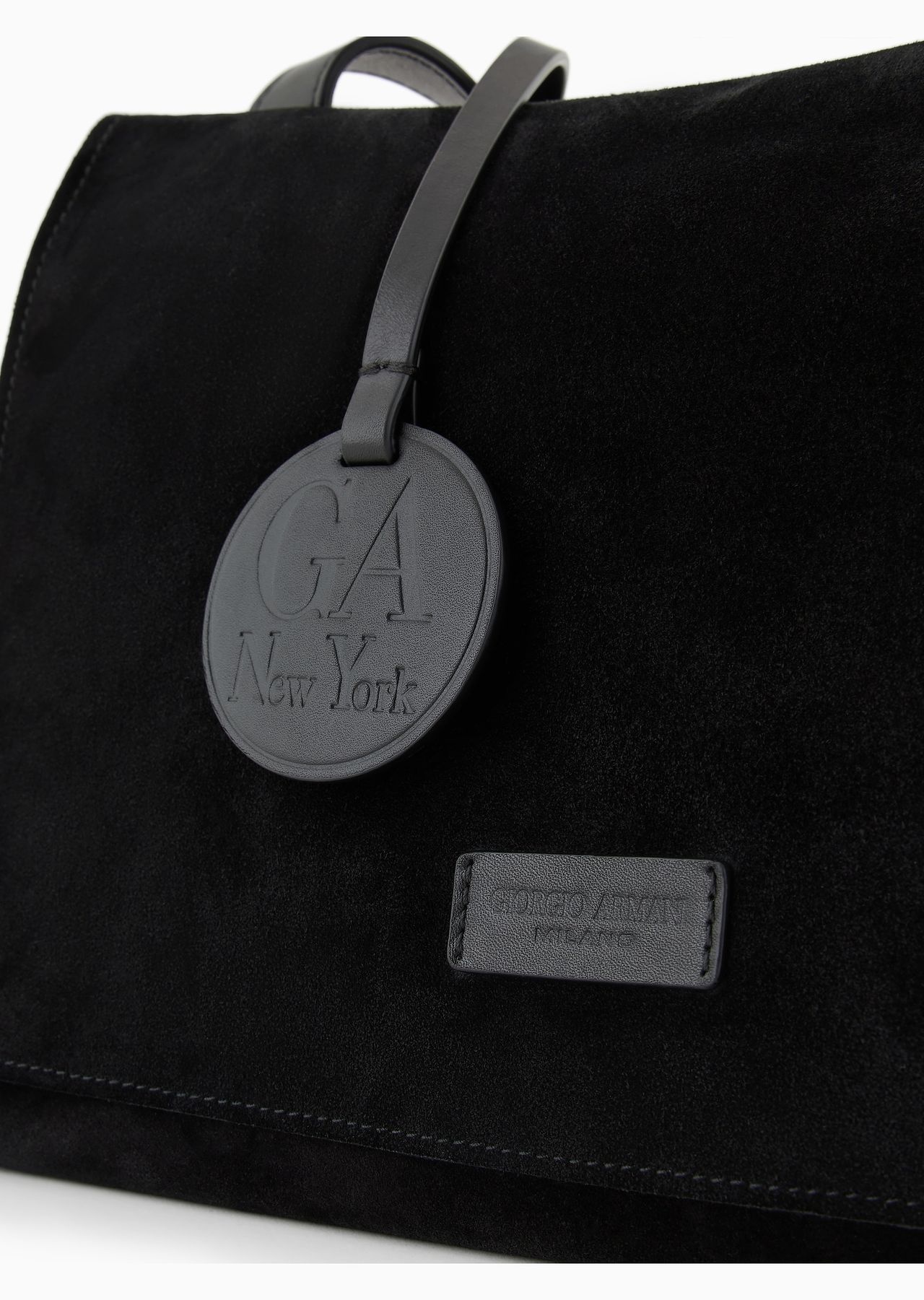 Suede and leather messenger bag - 5