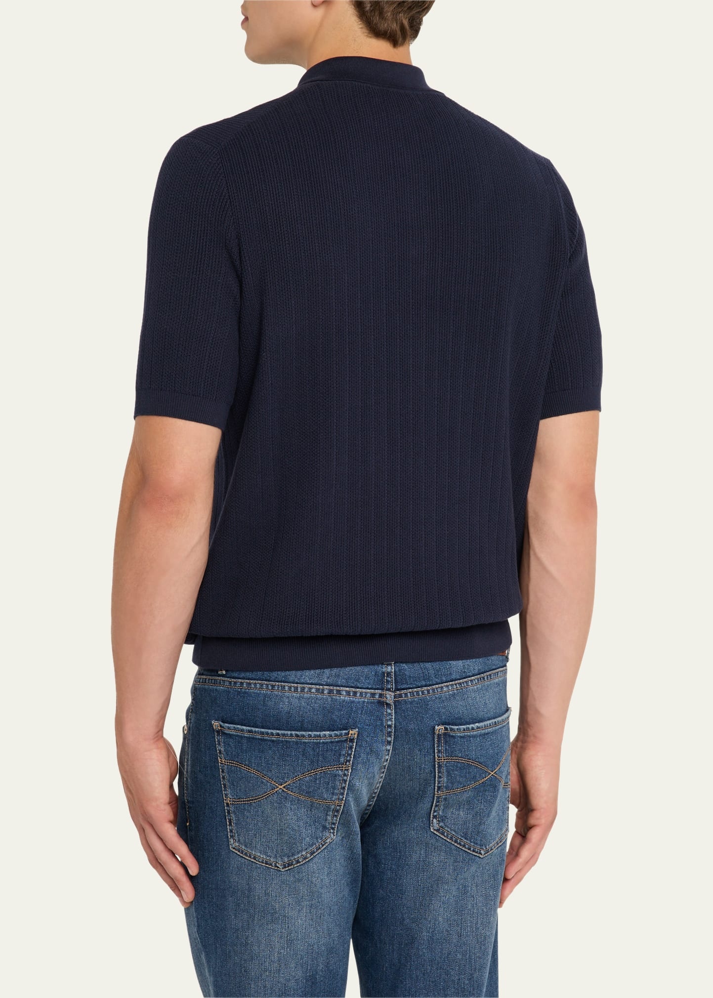 Men's Cotton Textured Polo Shirt - 3