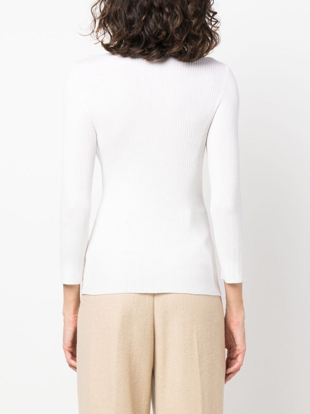 ribbed-knit roll-neck knitted top - 4