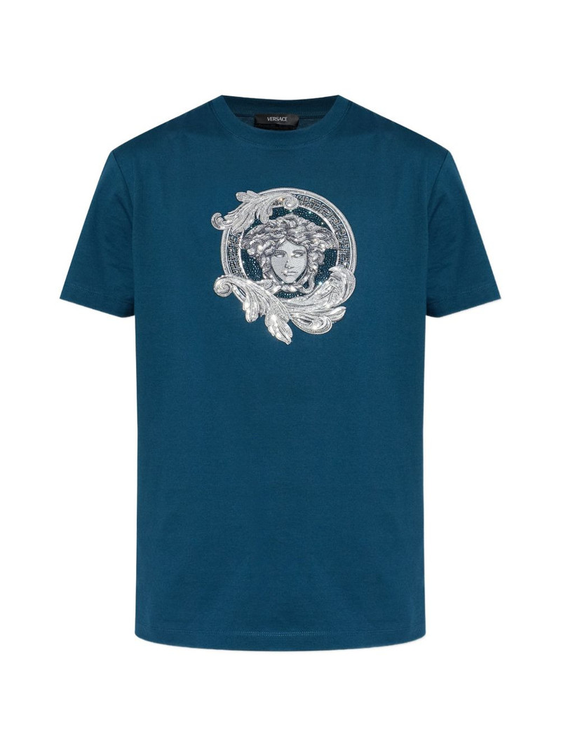 Medusa-embroidered T-shirt 1