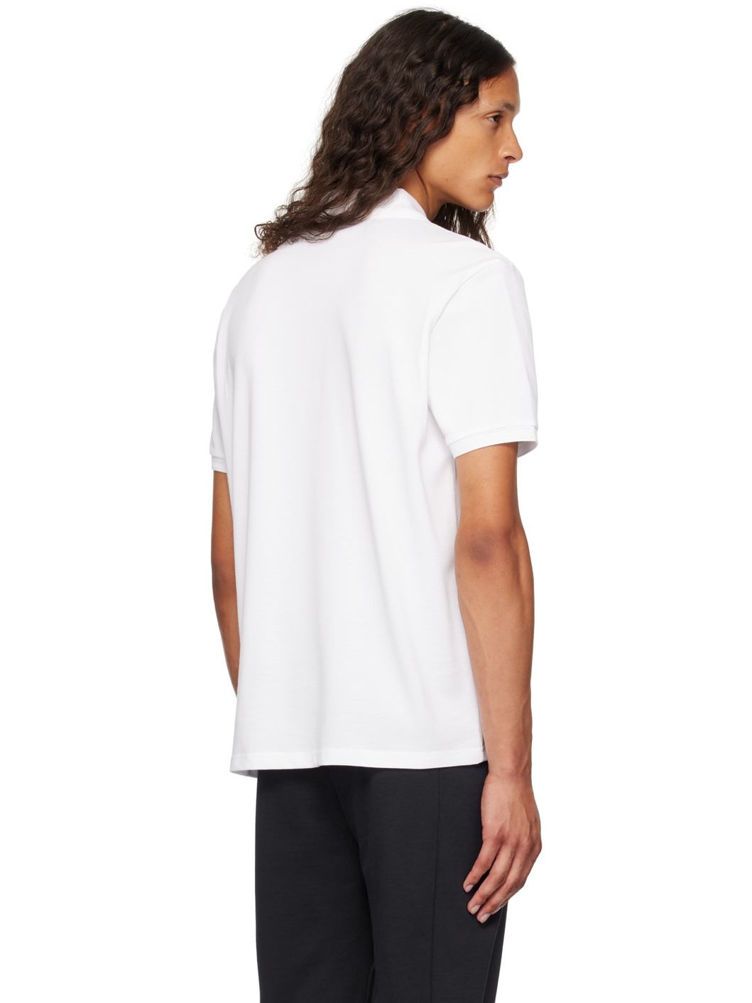 White Logo Patch Polo - 3