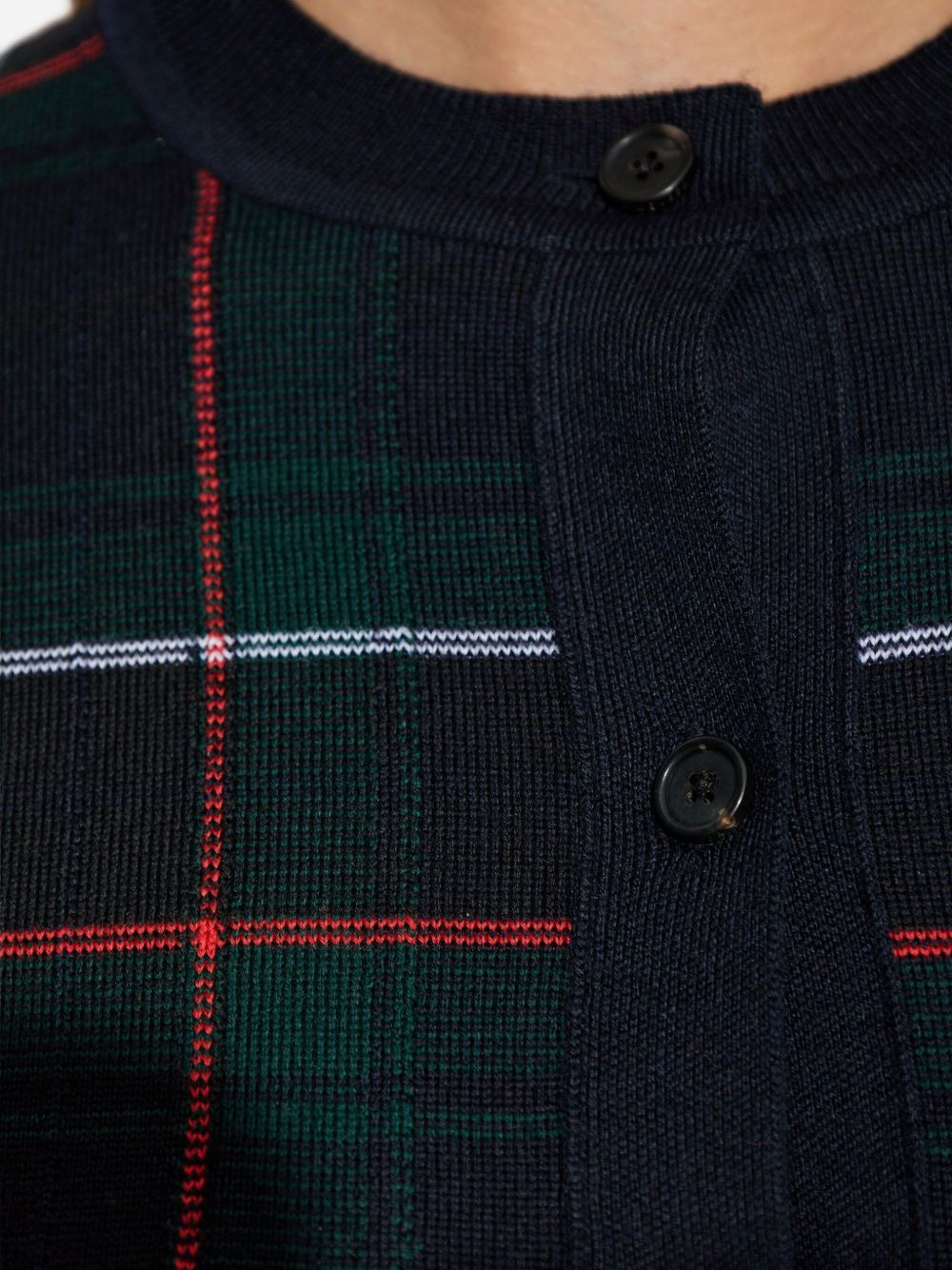 plaid ruffled-cuff cardigan - 5