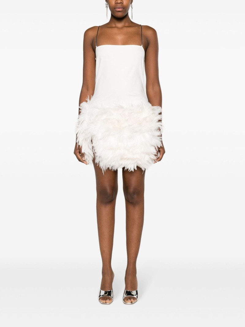 THE ATTICO Fujiko feather-trimmed minidress outlook