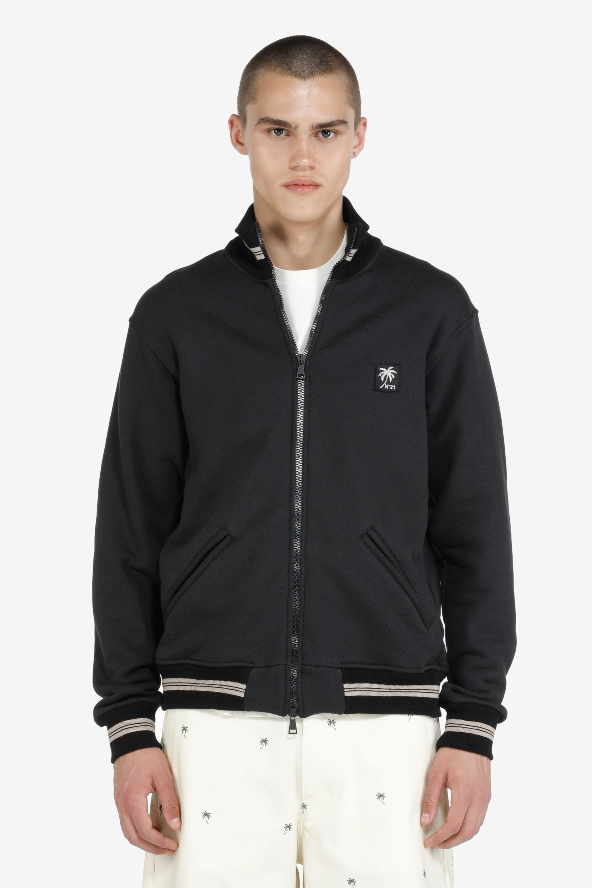 LOGO-APPLIQUÉ COTTON TRACK JACKET - 1